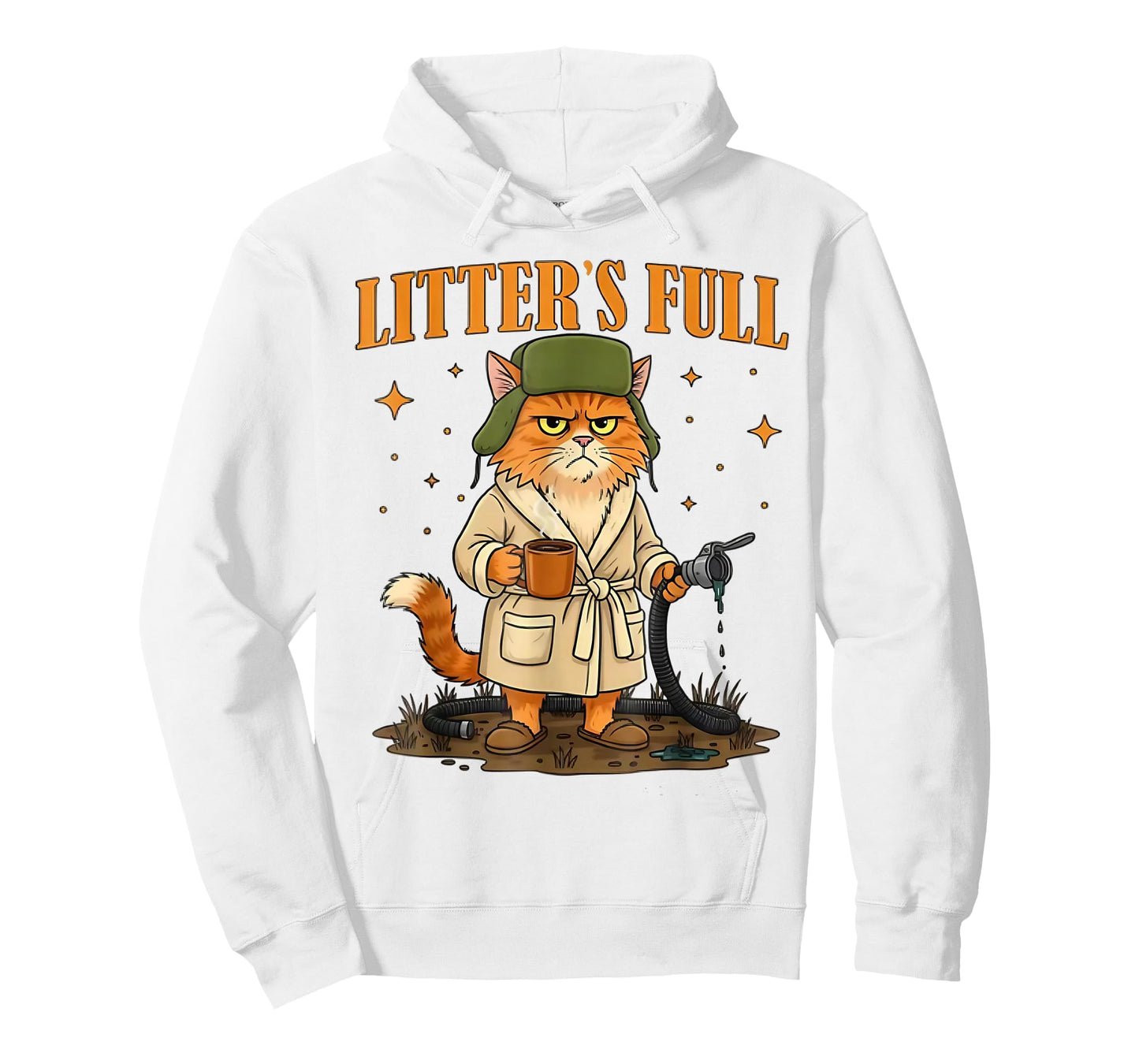 Vintage Litter's Full Cat Funny Cat Christmas Humor Saying T-Shirt