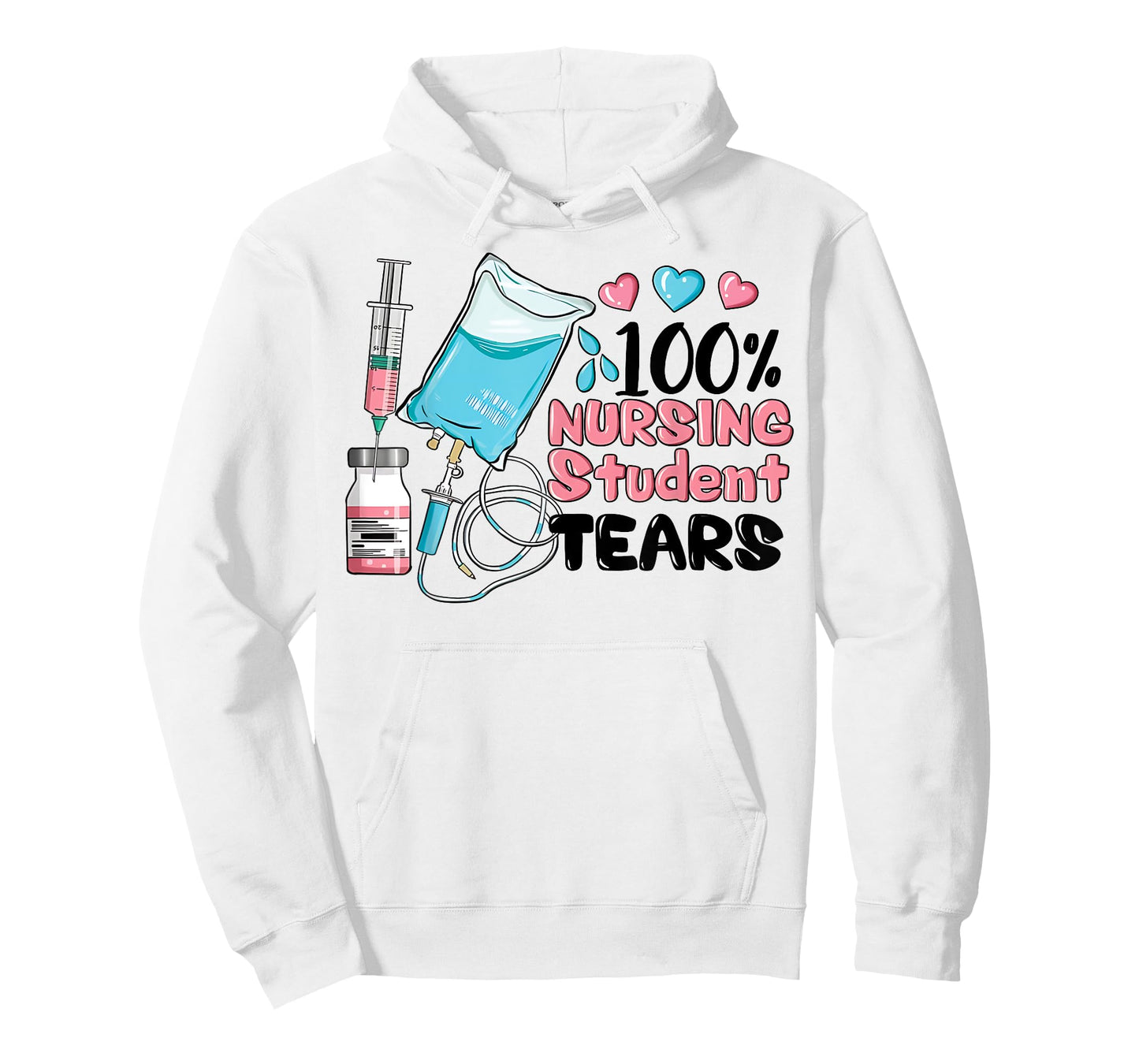 100% Nursing Student Tears, Funny Student Nurse School T-Shirt