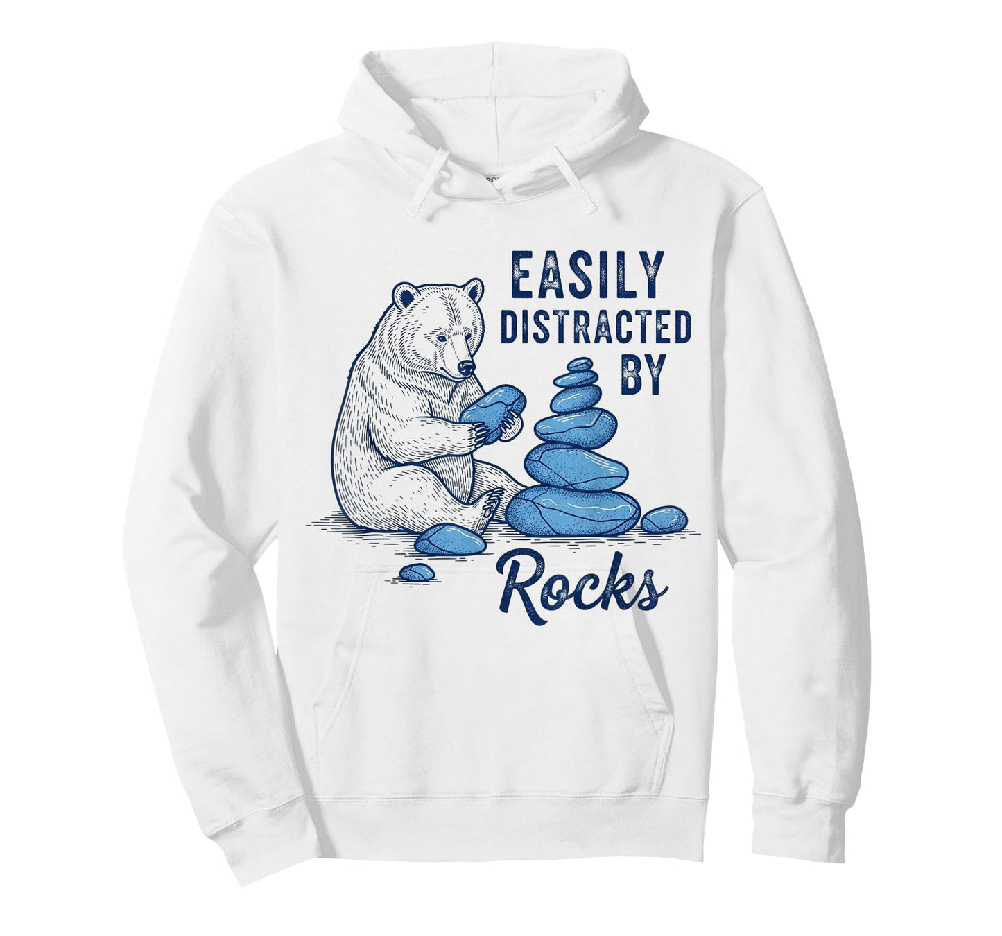Easily Distracted by Rocks Funny Bear Rock Hounding Geology T-Shirt