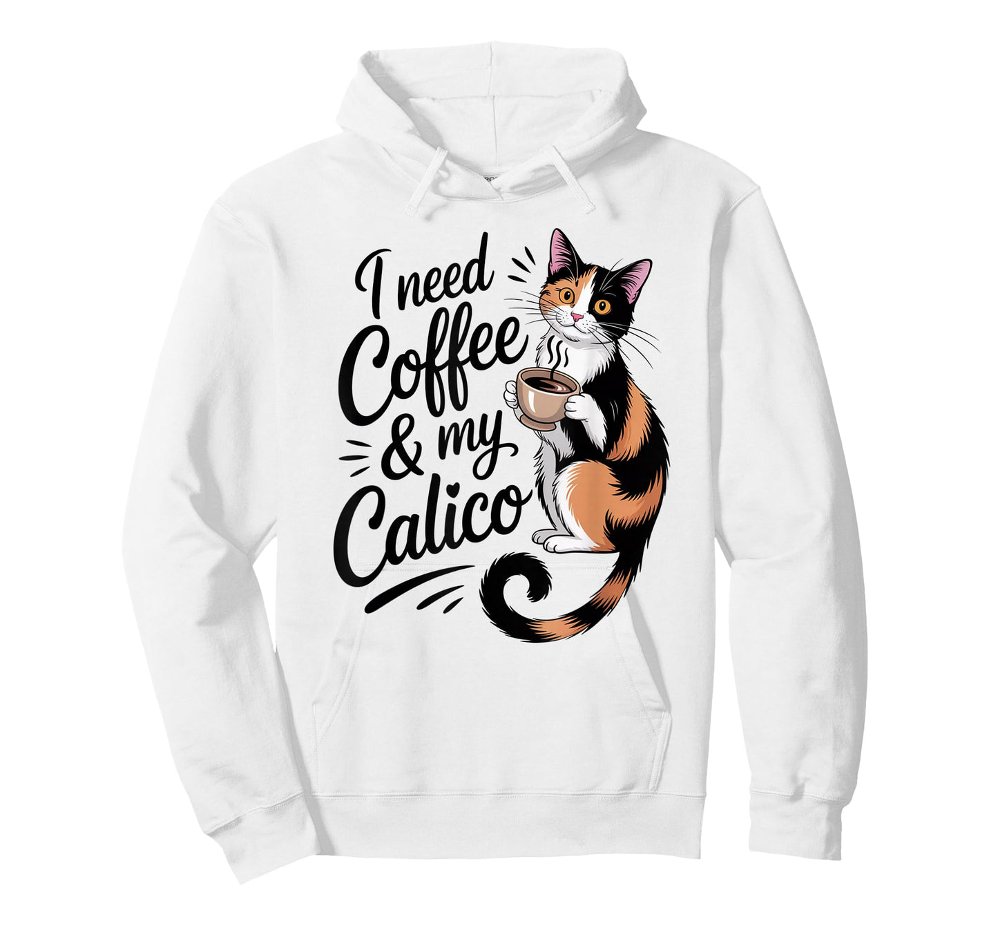 I Need Coffee & My Calico Minimalist Shirt Funny Cat Lover T-Shirt