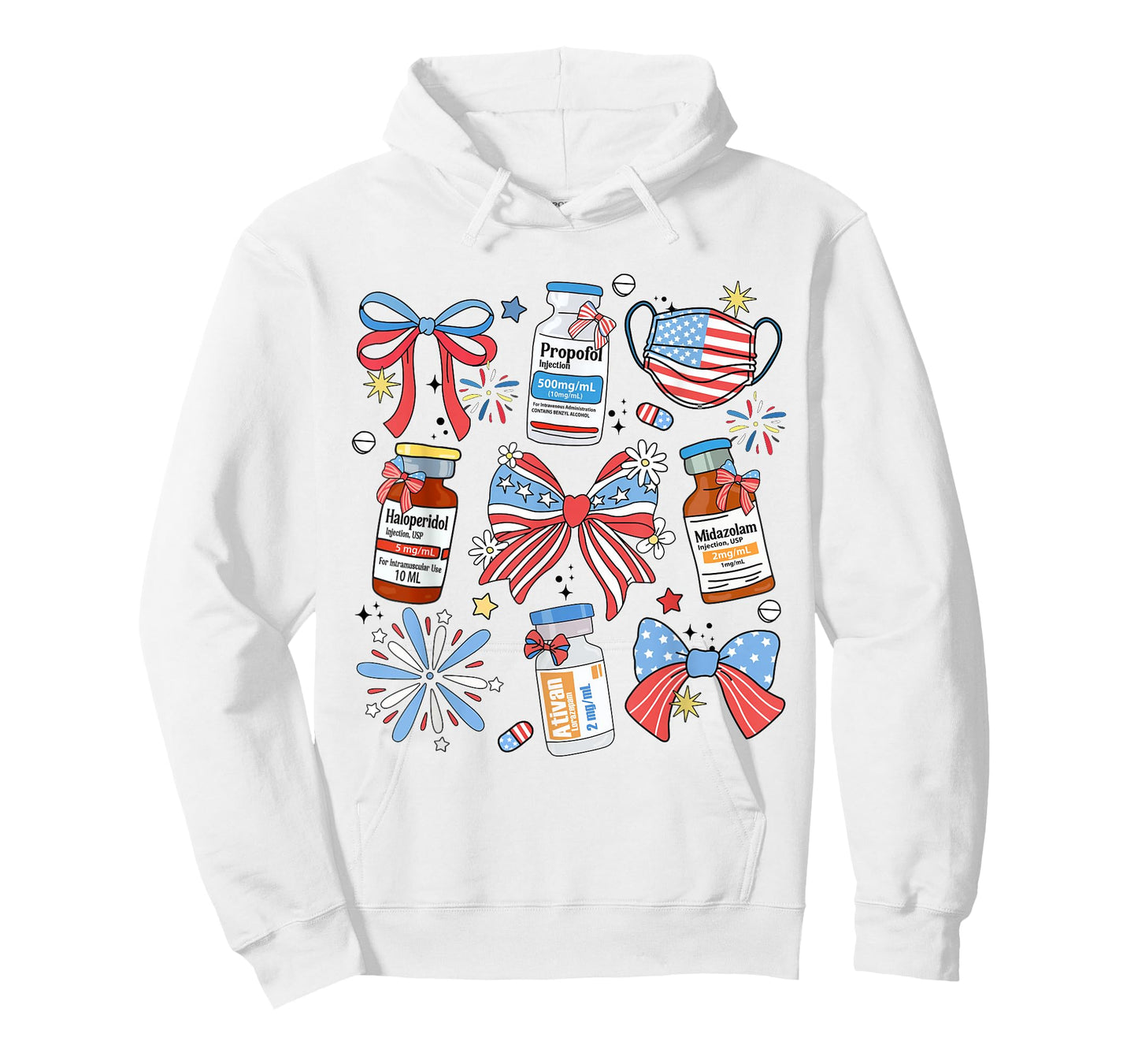 Coquette Bow 4th of July Nurse Girly Pharmacy ICU Nurse CRNA T-Shirt
