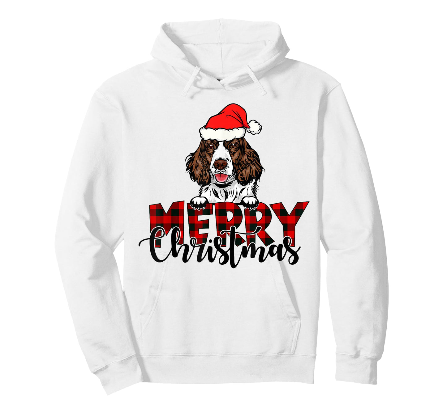 Merry Christmas English Springer Spaniel Dog Christmas Santa T-Shirt