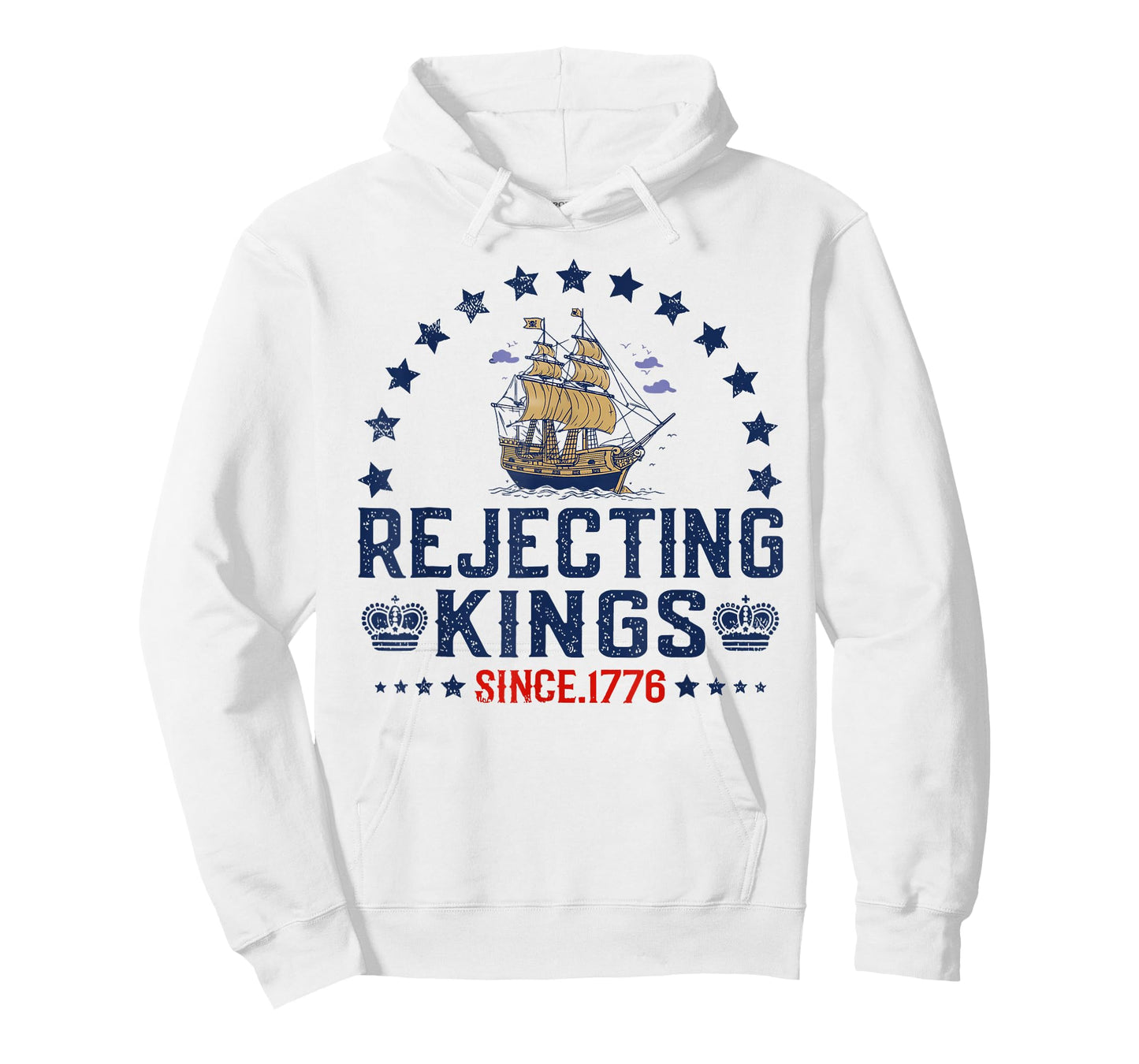 Rejecting Kings Since 1776 Vintage Patriotic no Kings T-Shirt