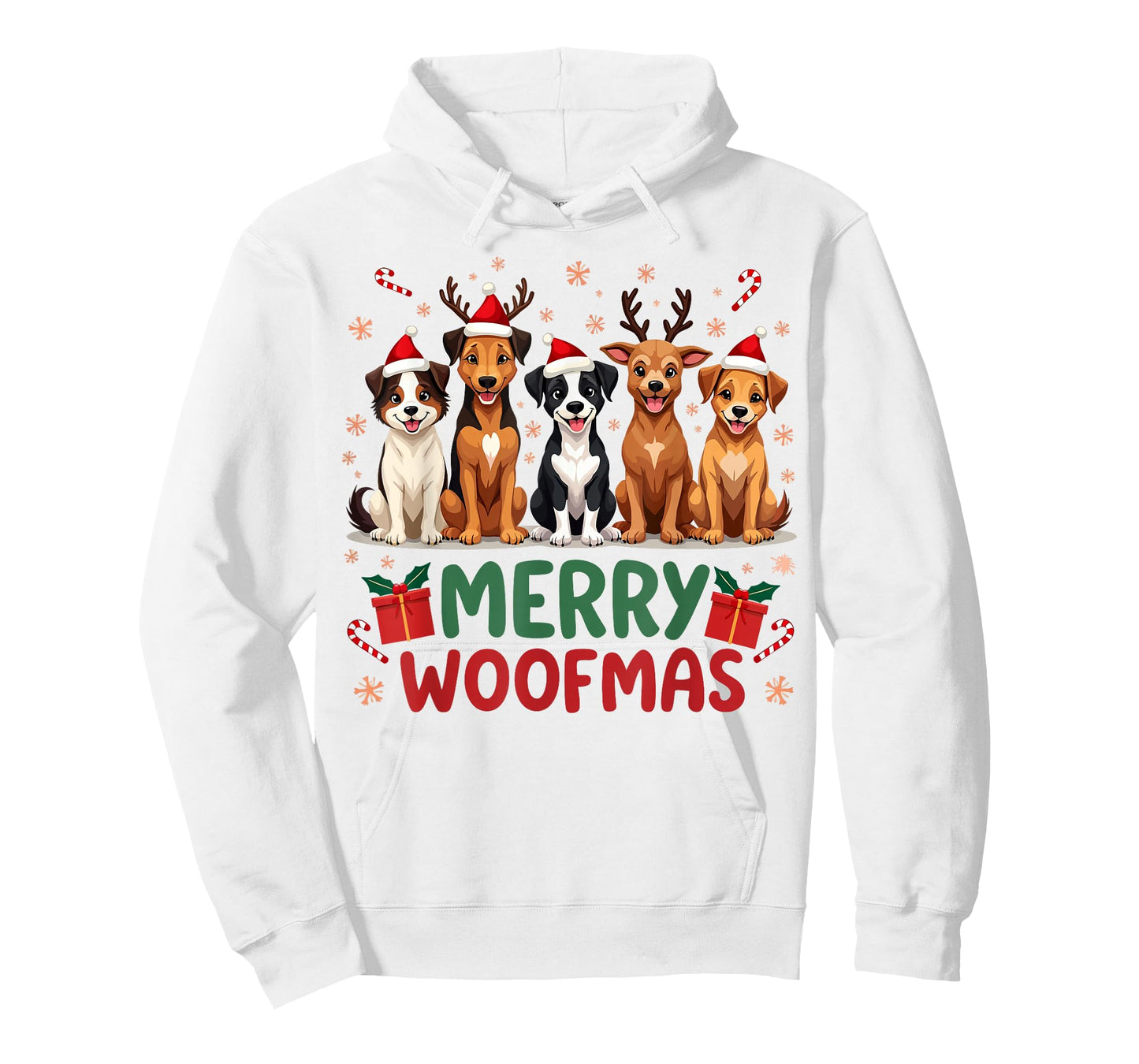 Merry Woofmas Cute Christmas Dog Mom Funny Holiday T-Shirt