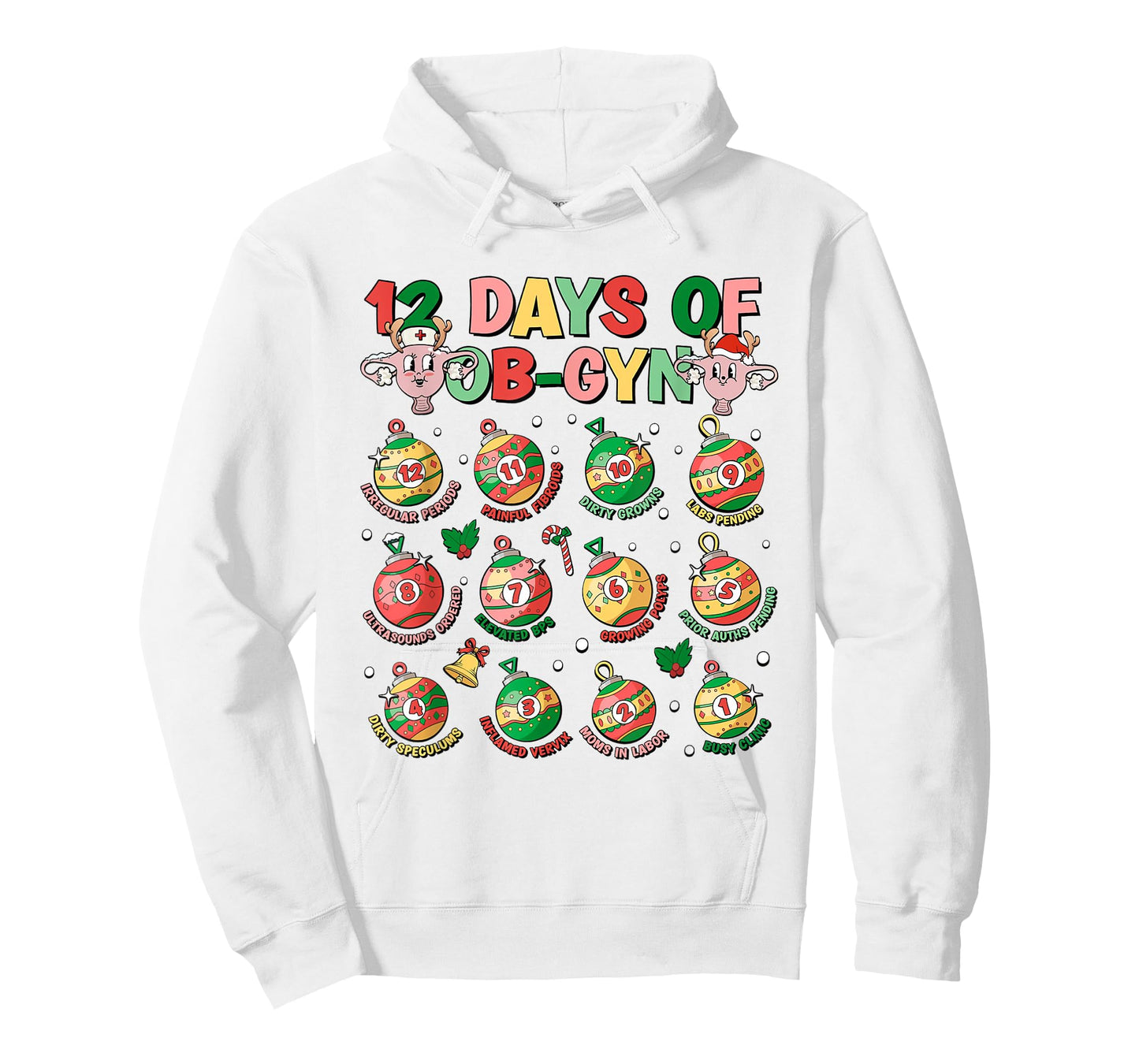 12 Days Of Obgyn Crew Christmas OBGYN Nurse Nursing School T-Shirt