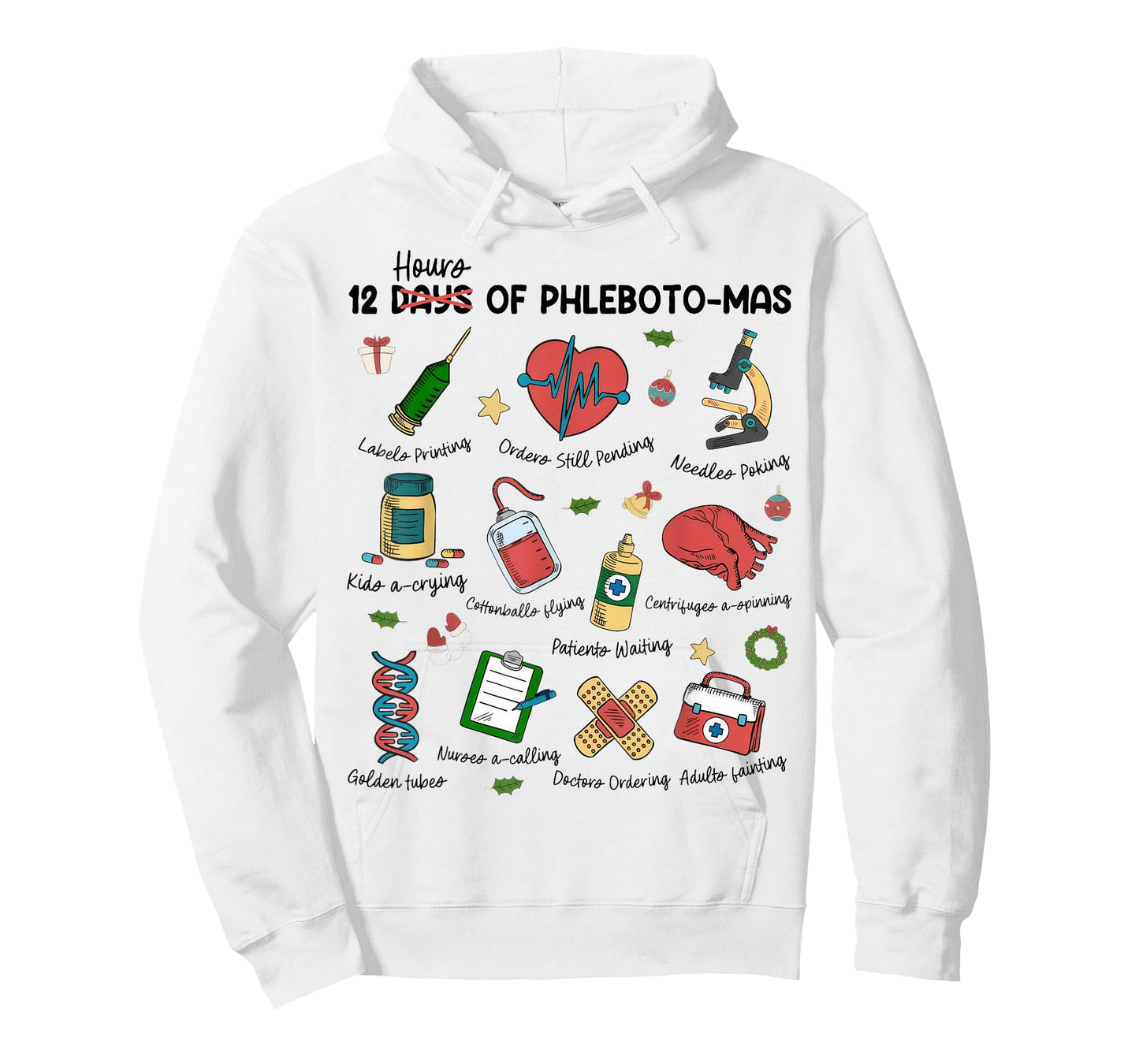 12 Days Of Phlebotomas Christmas Phlebotomist Xmas Nurse T-Shirt