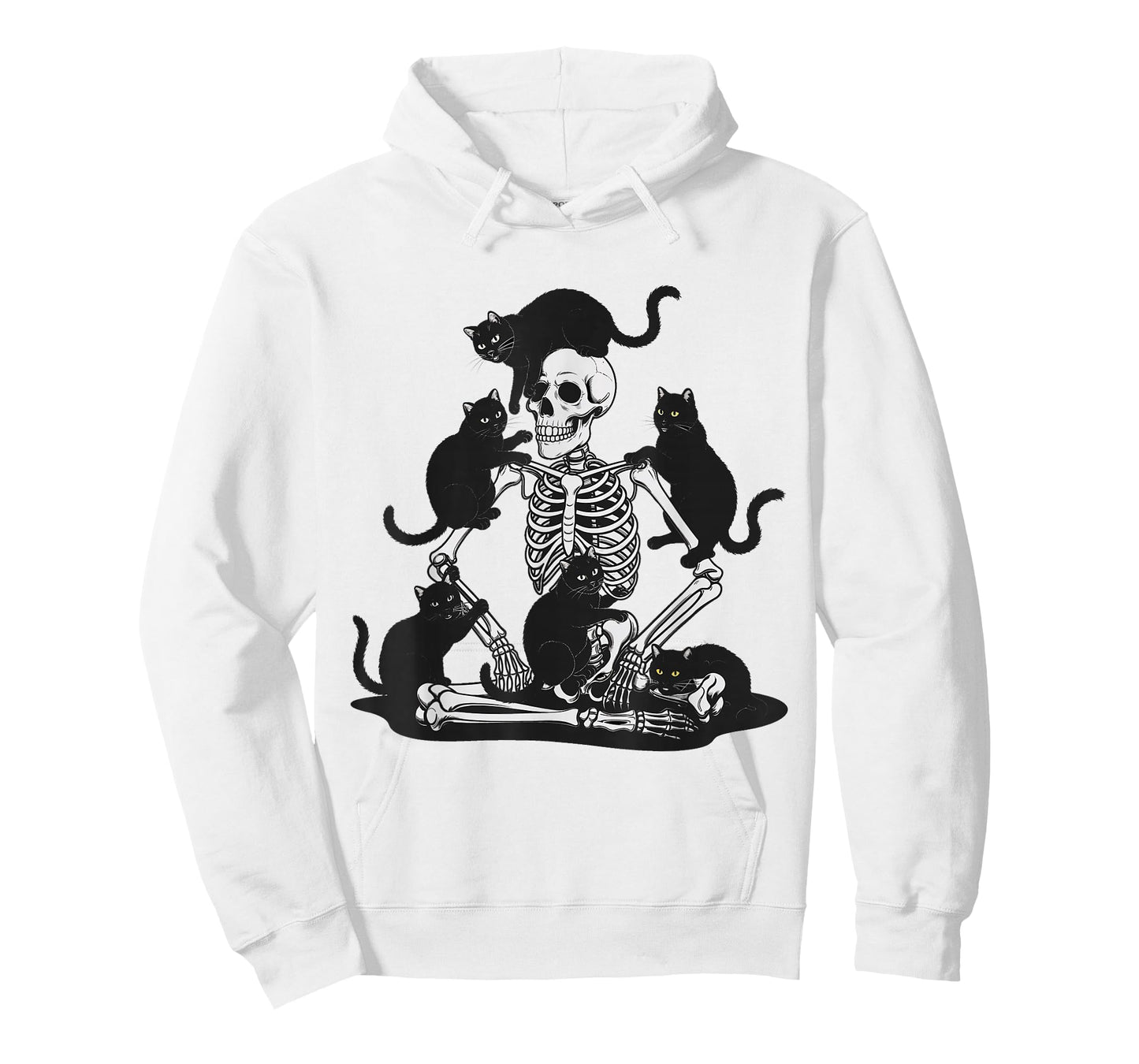 Spooky Skeleton With Black Cats Shirt Cute Skull Cat Kitty T-Shirt