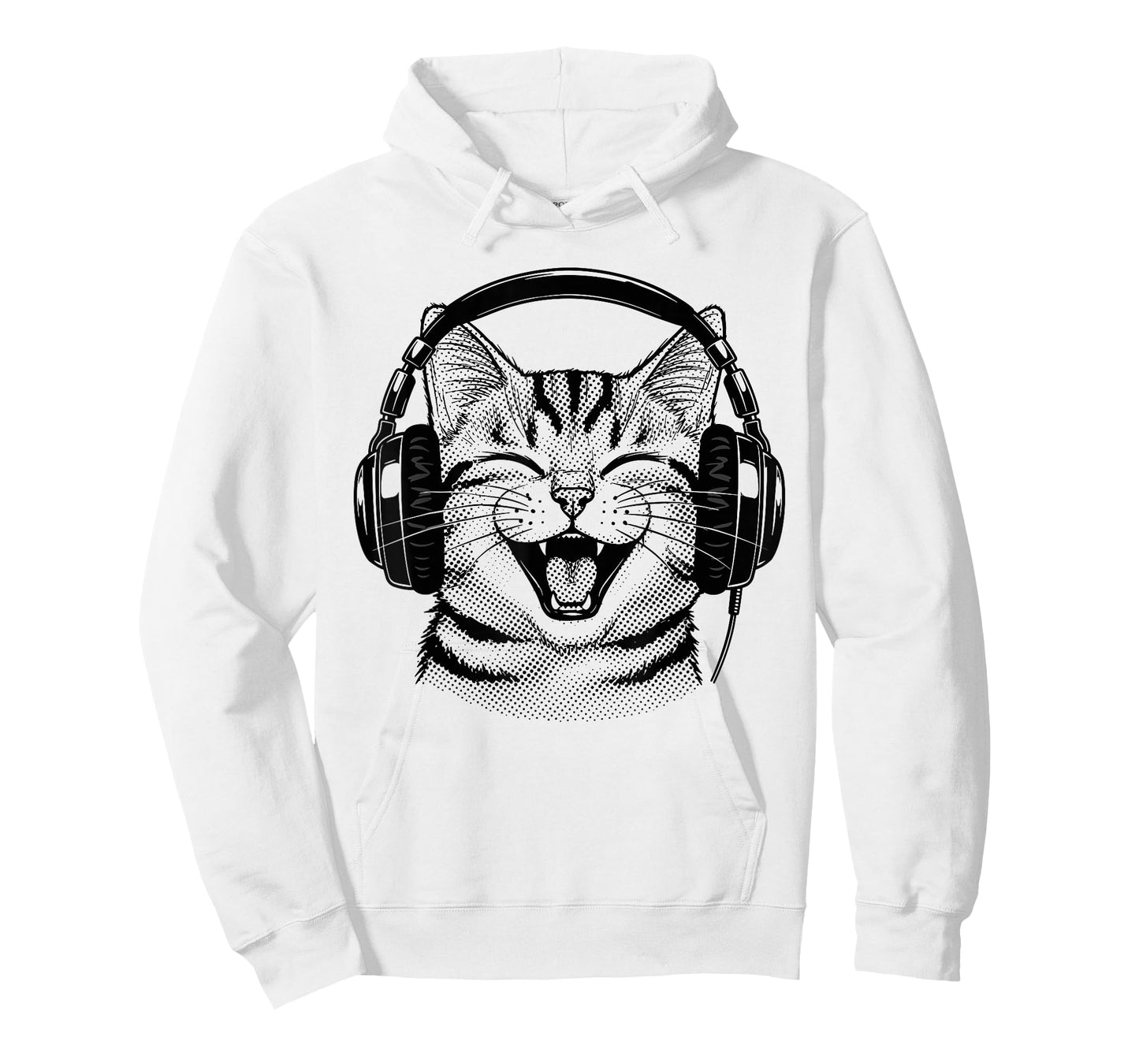 Cute Headphones Cat Funny Silly Music Cat Lover T-Shirt