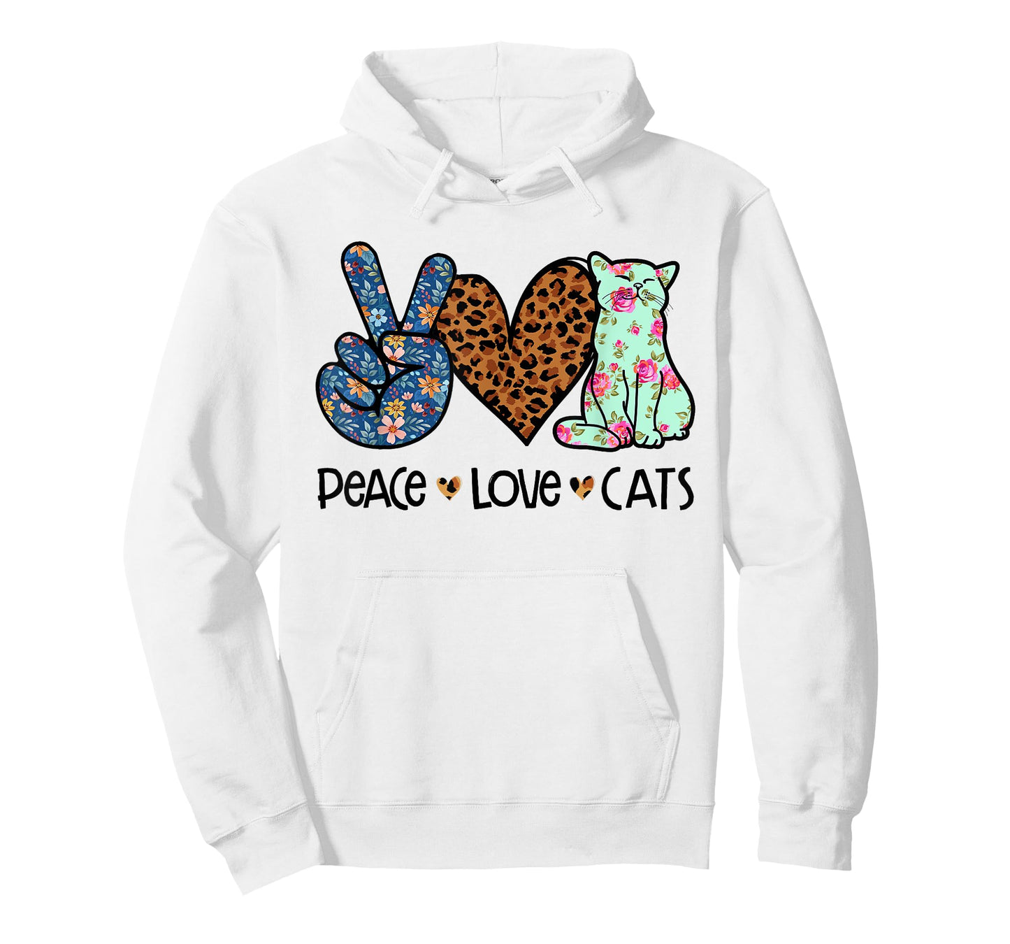Peace Love Cats Kitty Cat lover T-Shirt for Men Women Girls Kids