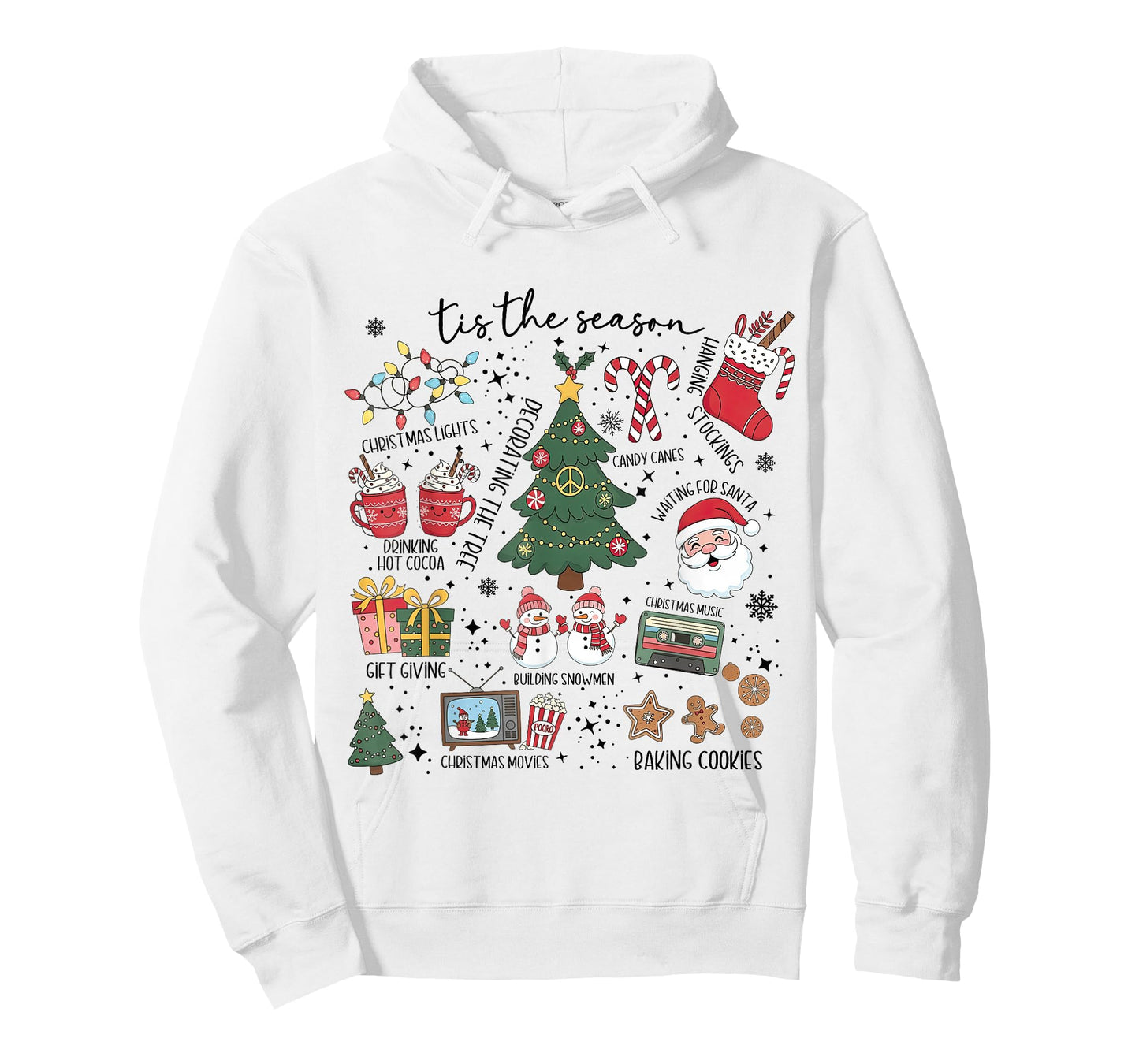Tis The Season Christmas Tree Santa Claus Baking Cookies T-Shirt