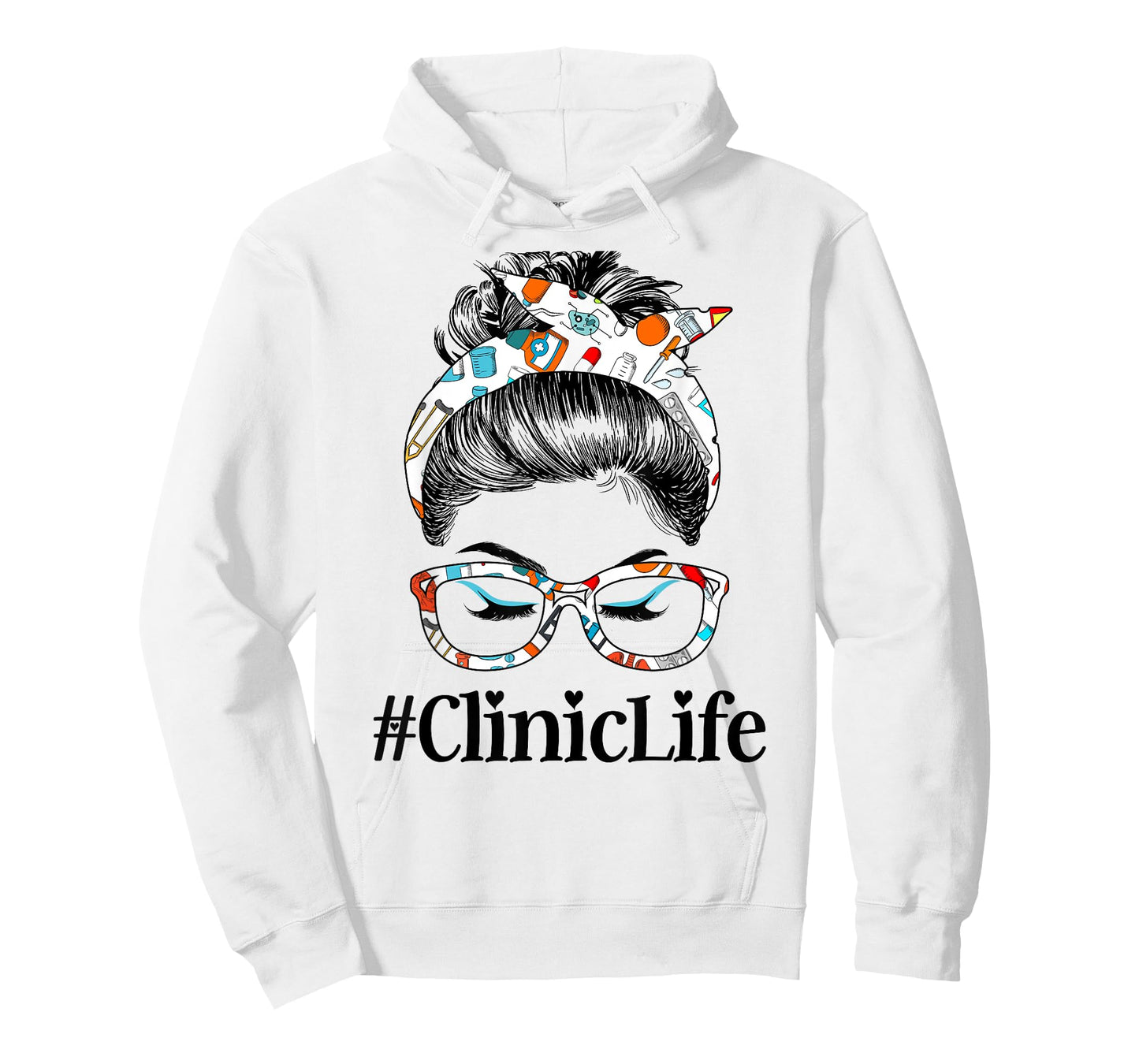 Clinic Life Messy Hair Woman Bun Healthcare worker T-Shirt