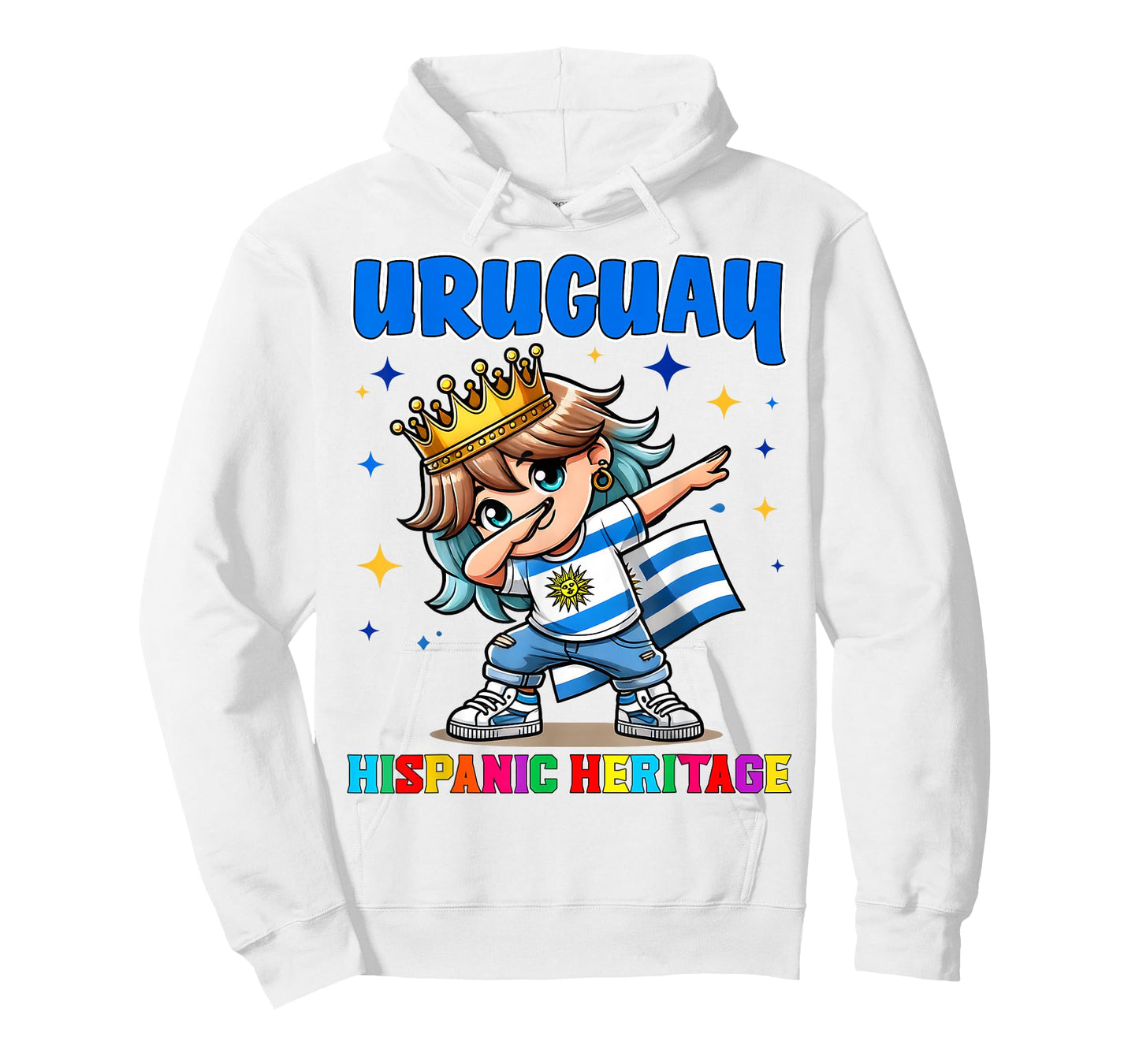 Uruguay Dabbing Girl Hispanic Heritage Celebration for Kids T-Shirt