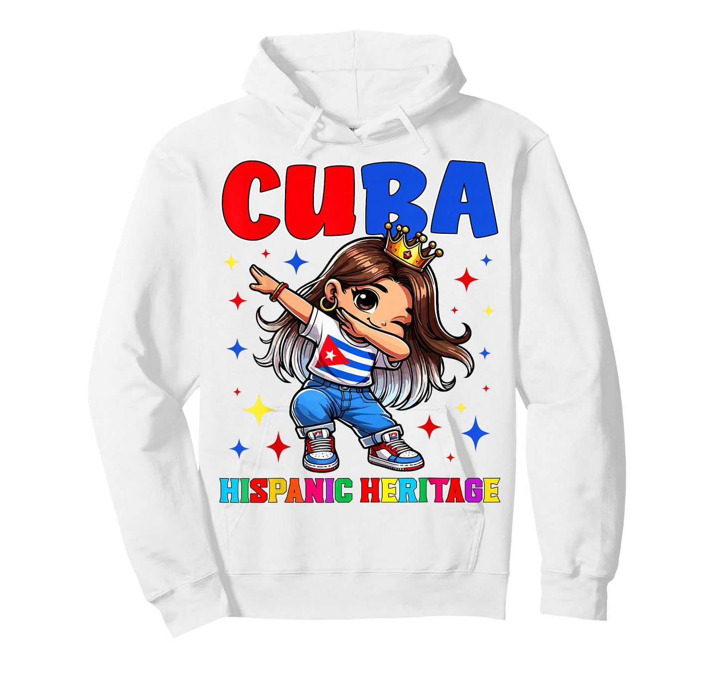 Cuba Dabbing Girl Hispanic Heritage Celebration for Kids T-Shirt