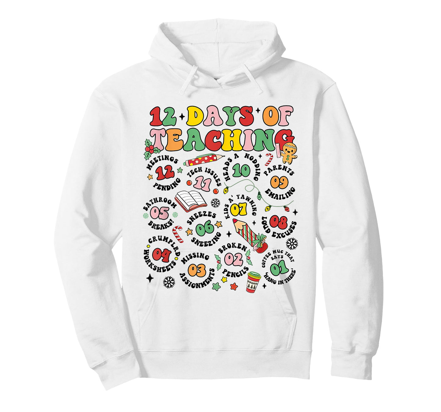 12 Days Of Teaching Groovy Christmas New Teacher Xmas Party T-Shirt