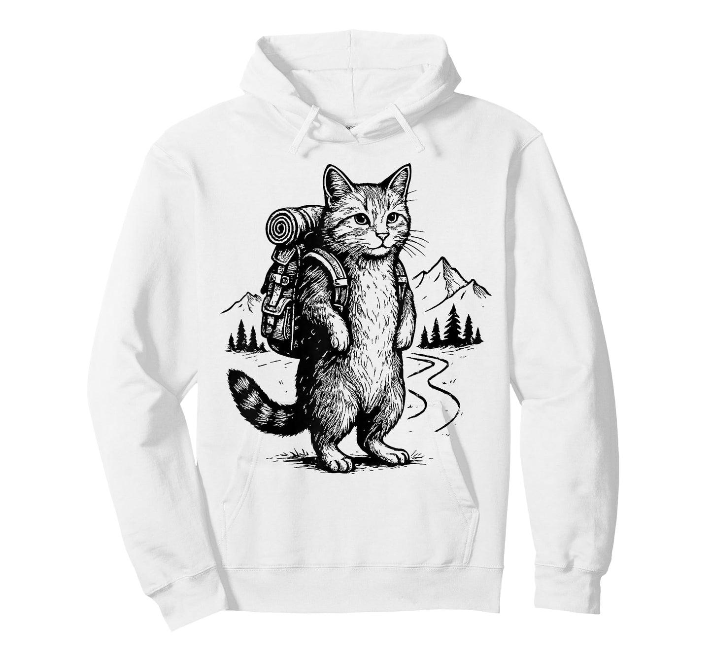 Funny Outdoor Tee Hiking Cat Backpacking Animals T-Shirt