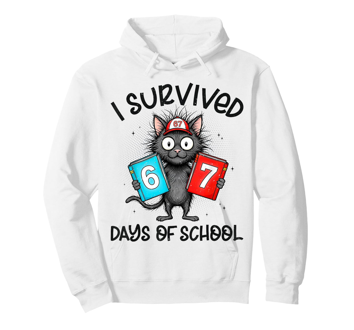 Funny i Survived 67 Days of School Cat Meme for Kids Teacher T-Shirt