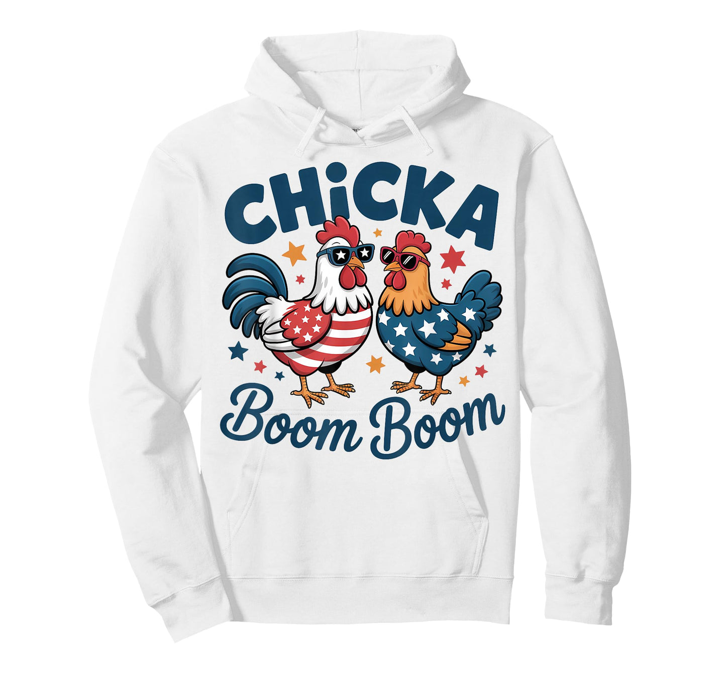 Chicka Boom Boom Patriotic Chicken Funny T-Shirt
