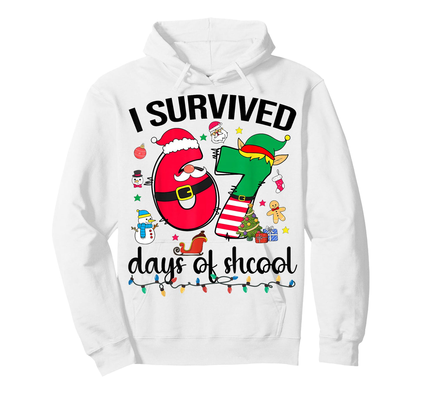 I Survived 67 Days of School Funny Christmas Teacher Student T-Shirt