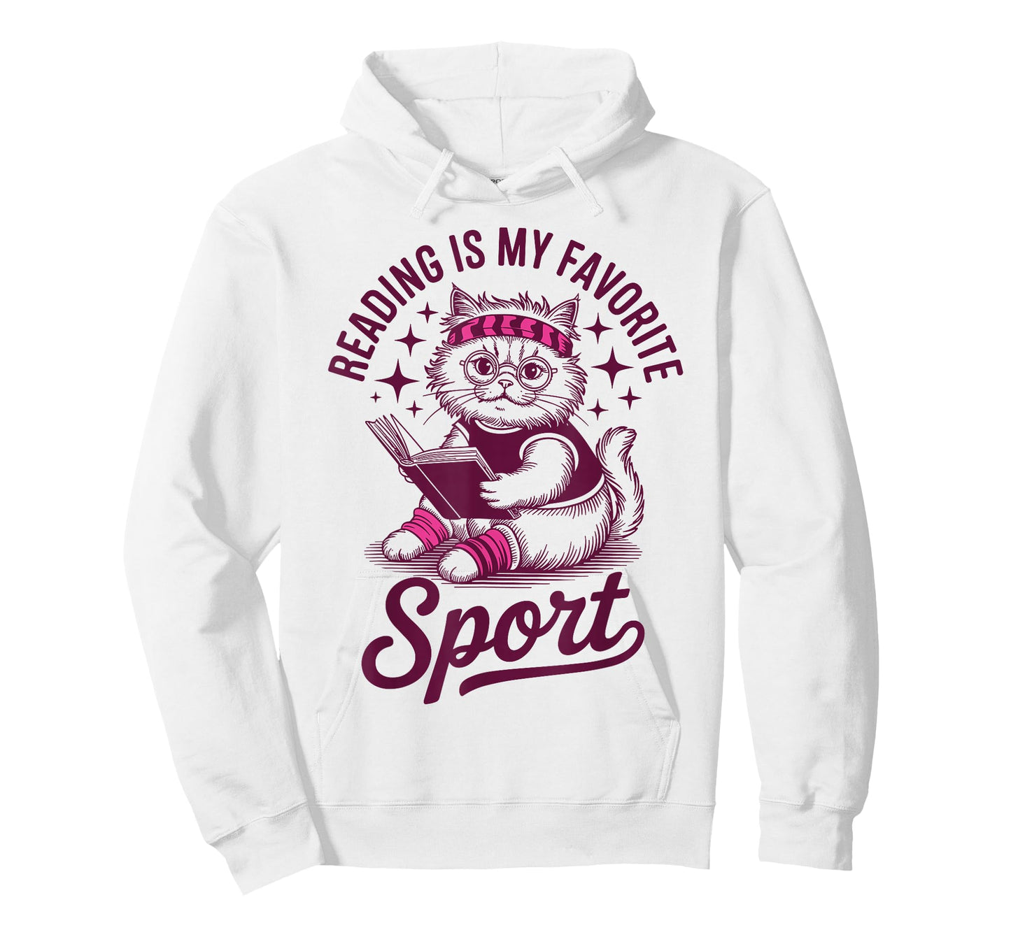 Reading is My Favorite Sport Funny Cat and Book Lover Women T-Shirt