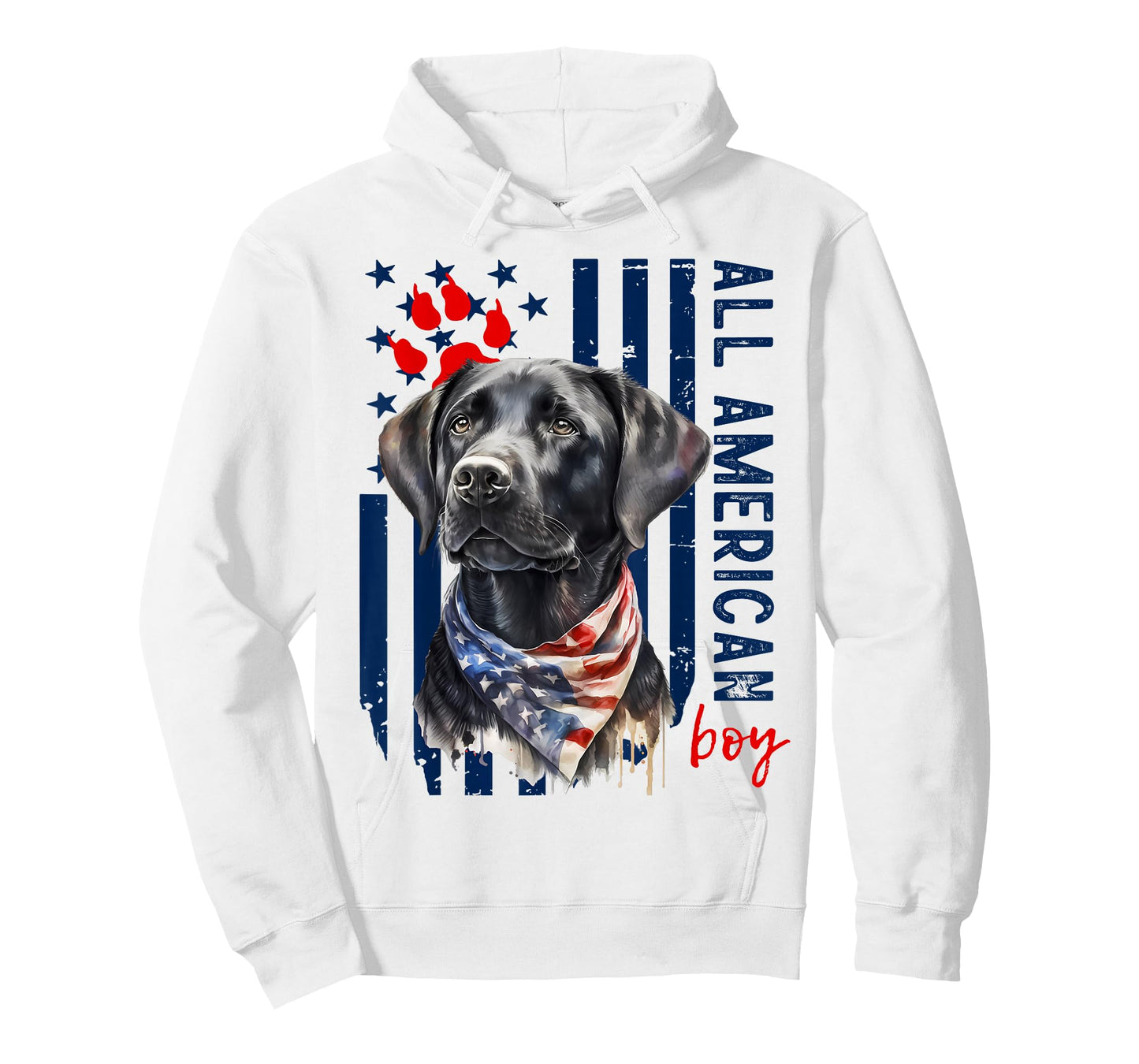 Patriotic USA Flag Black Labrador All American Boy Lab Owner T-Shirt