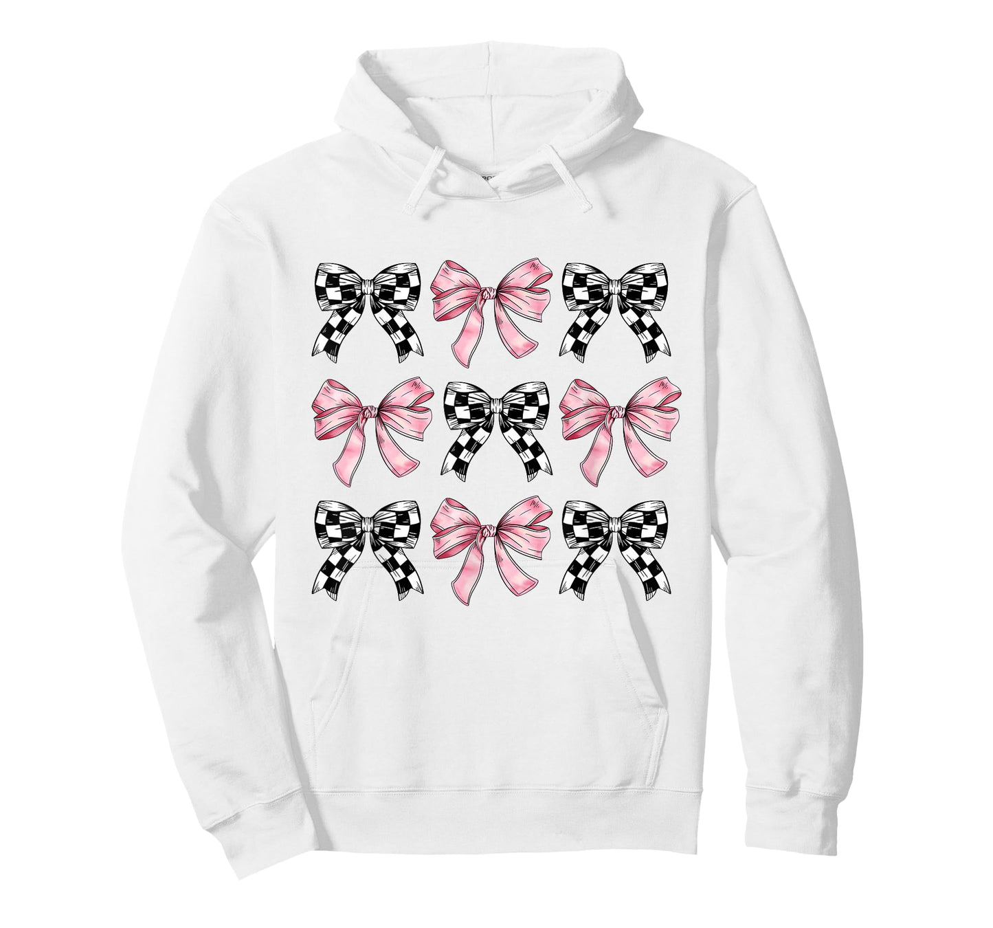 Checkered Pink Bows for Women and Girls Cute Clean Girl T-Shirt