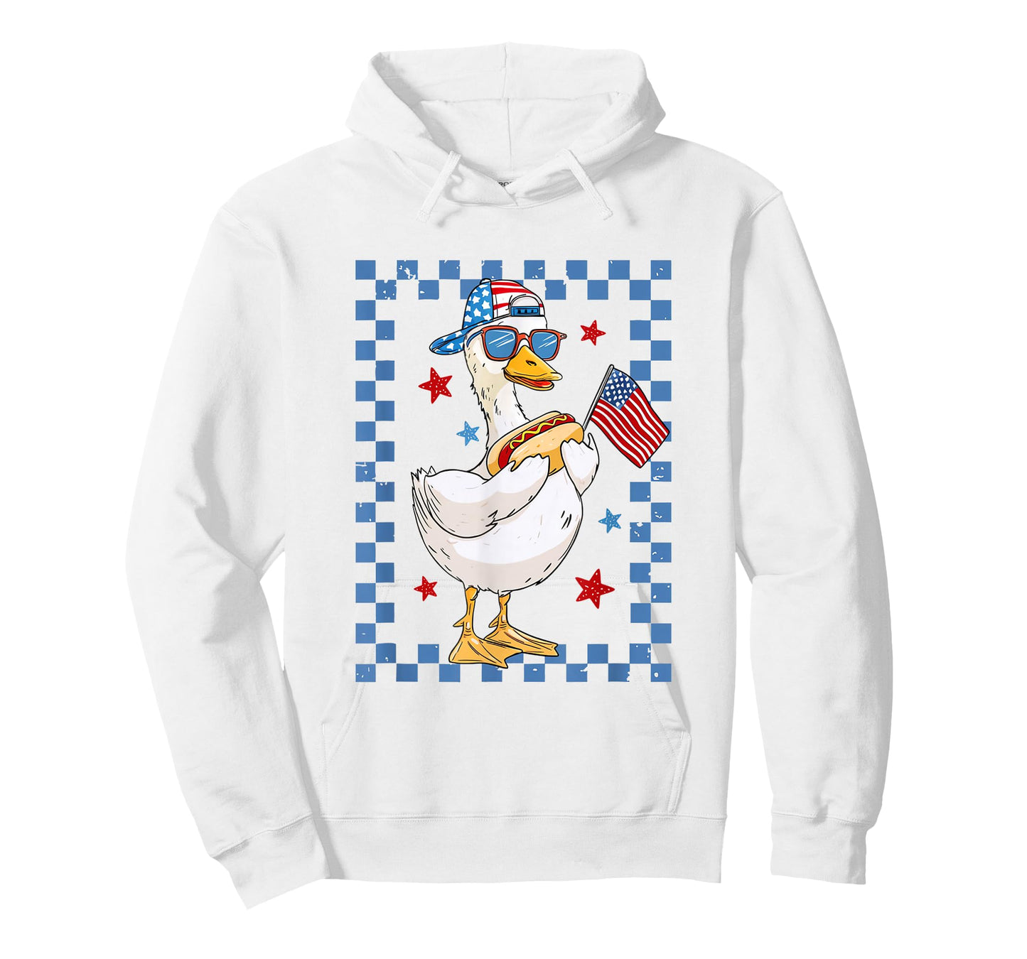Retro Patriotic Goose Red White and Blue 4th of July USA T-Shirt