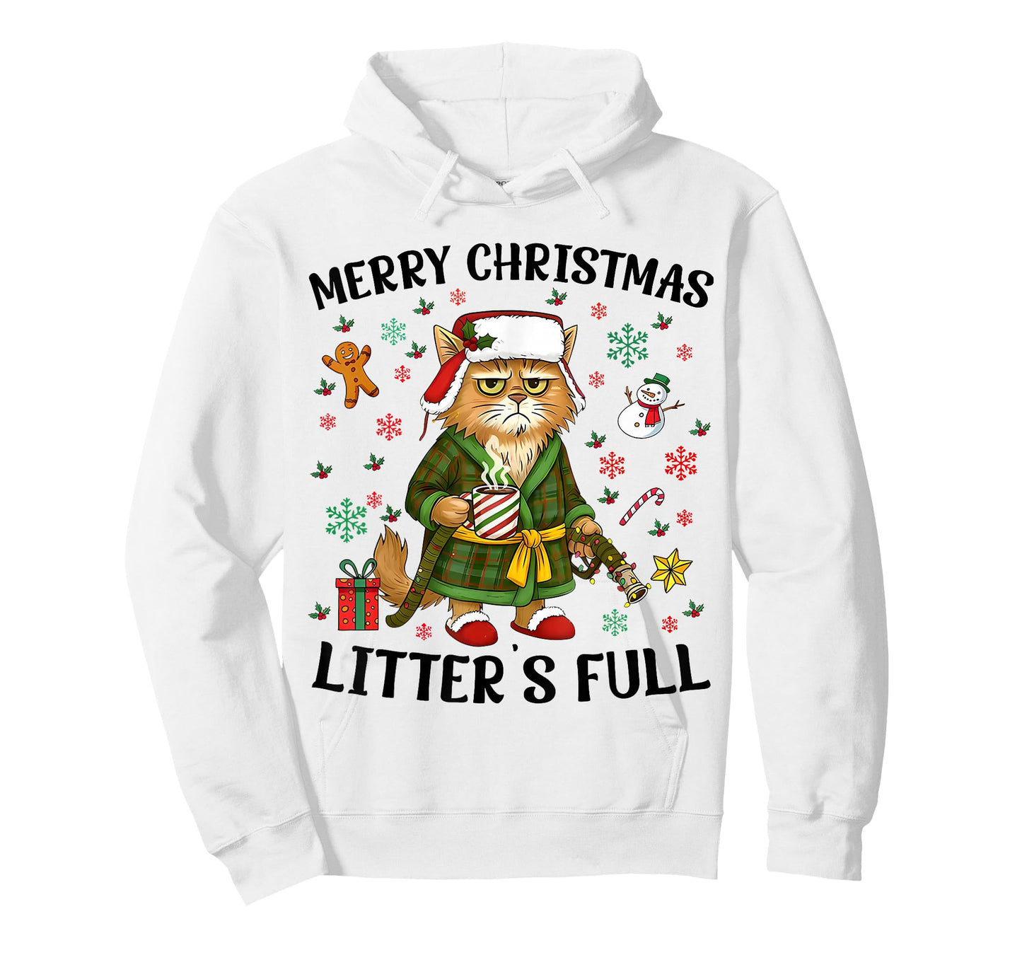 Merry Christmas Litter’s Full Funny Cat Lover T-Shirt