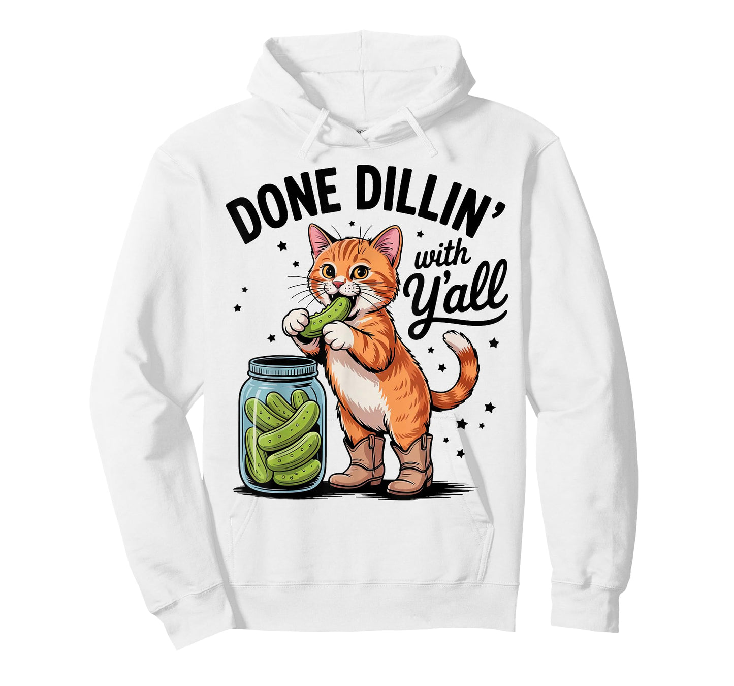 Pickle Orange Cat Done Dillin' with Y'all Pickle Orange Cat T-Shirt