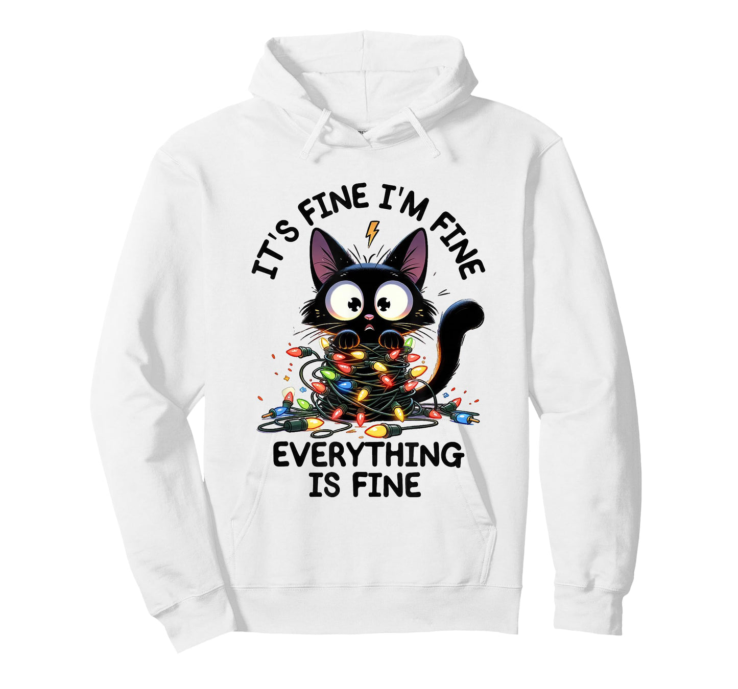 Its Fine I'm Fine Everything is Fine Cat Christmas T-Shirt
