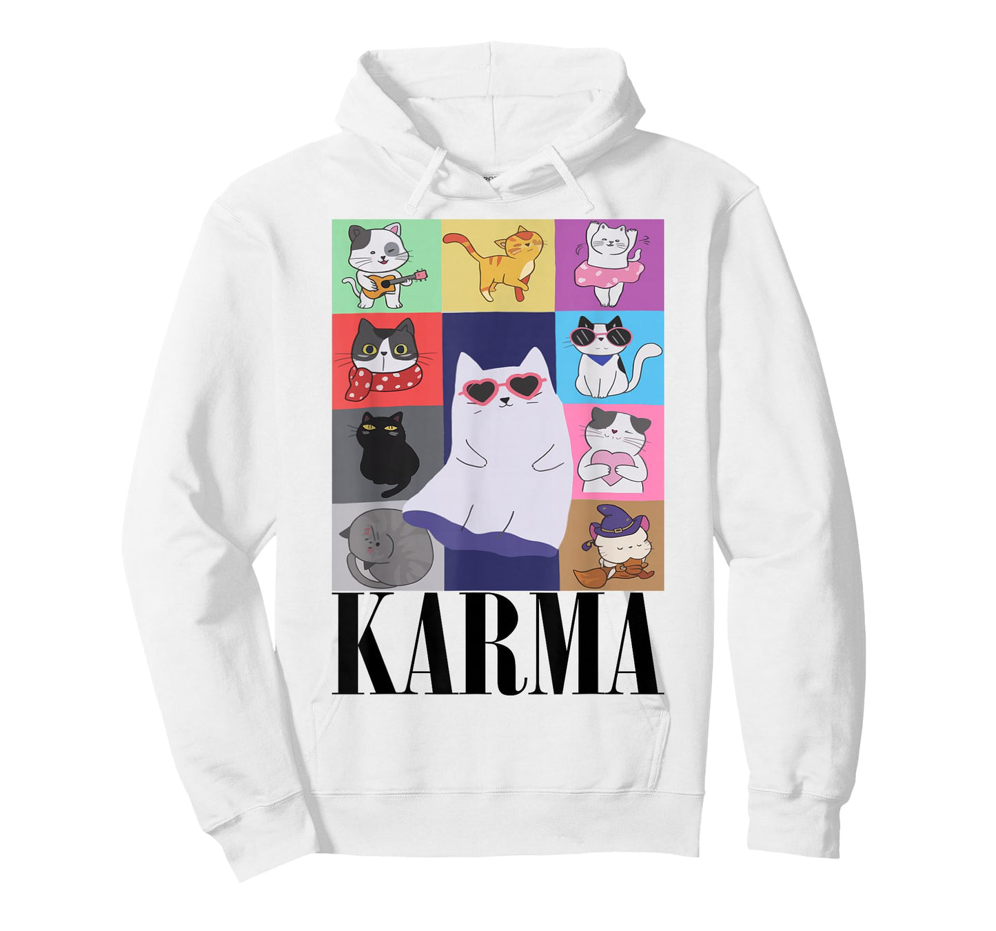 Vintage Cat Music for Teens Girls Kids Women Men Karma T-Shirt