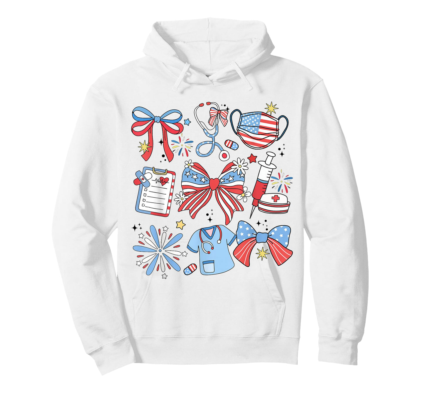 Coquette Bow 4th July Nurse ICU Nurse CRNA Surgical Medical T-Shirt
