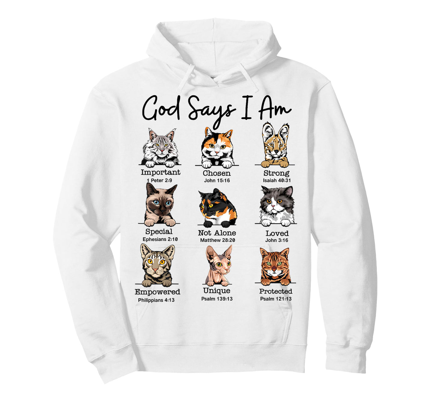 God Says I Am Cat Funny Cats Lover Bible Verse Christian T-Shirt for Men Women Kids