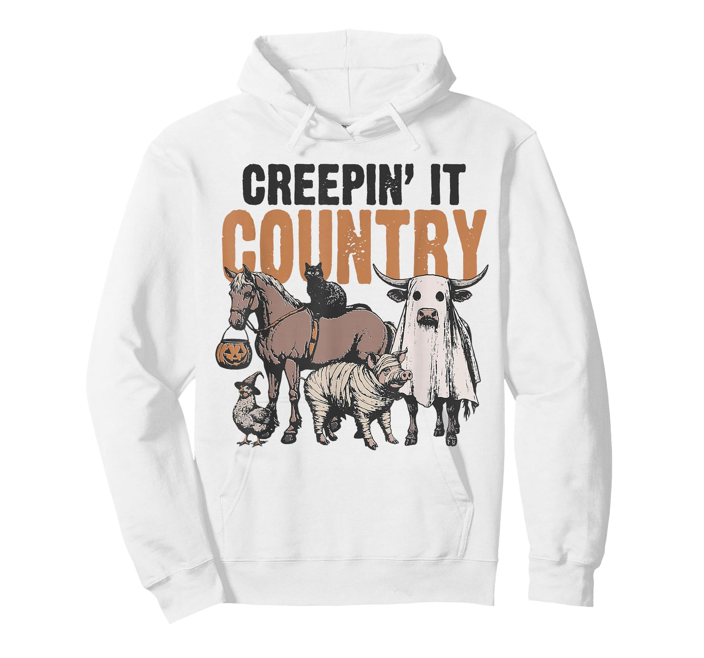 Country Halloween Creepin' It Country Farm Animals Farmers T-Shirt