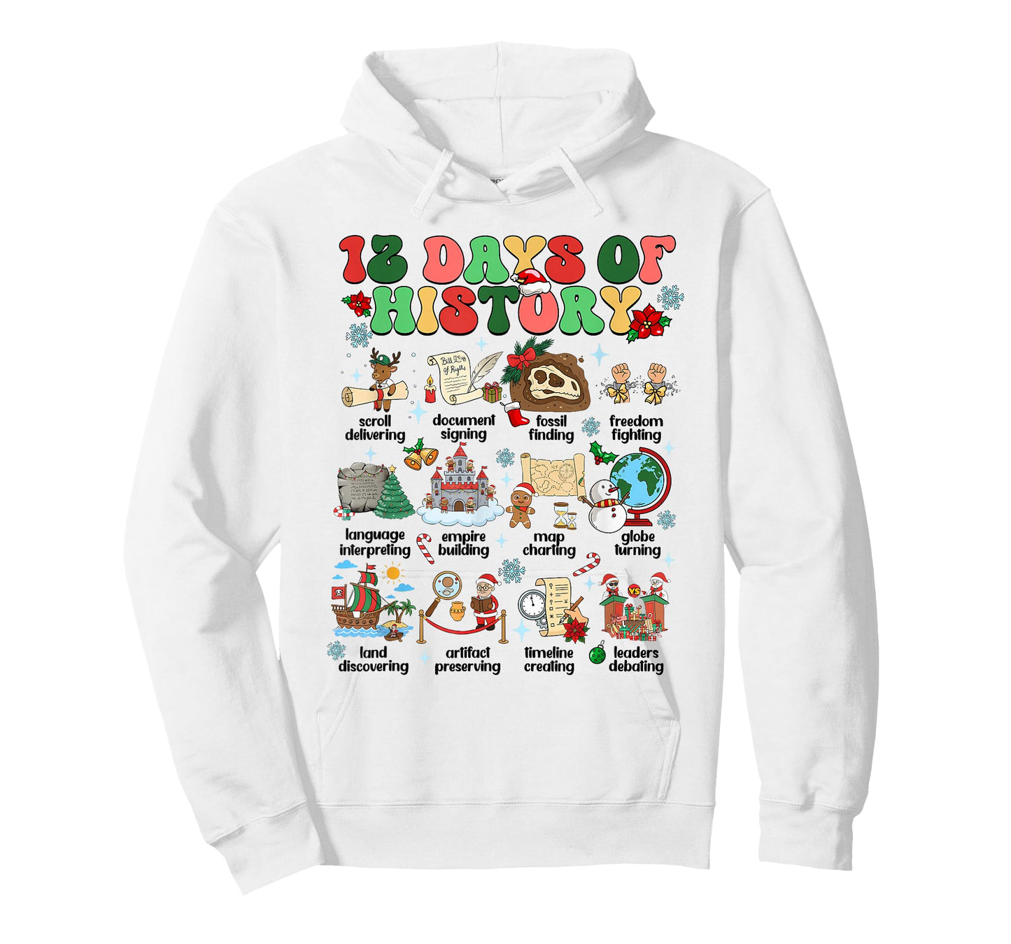 History Teacher Christmas, 12 Days of History Teacher Outfit T-Shirt