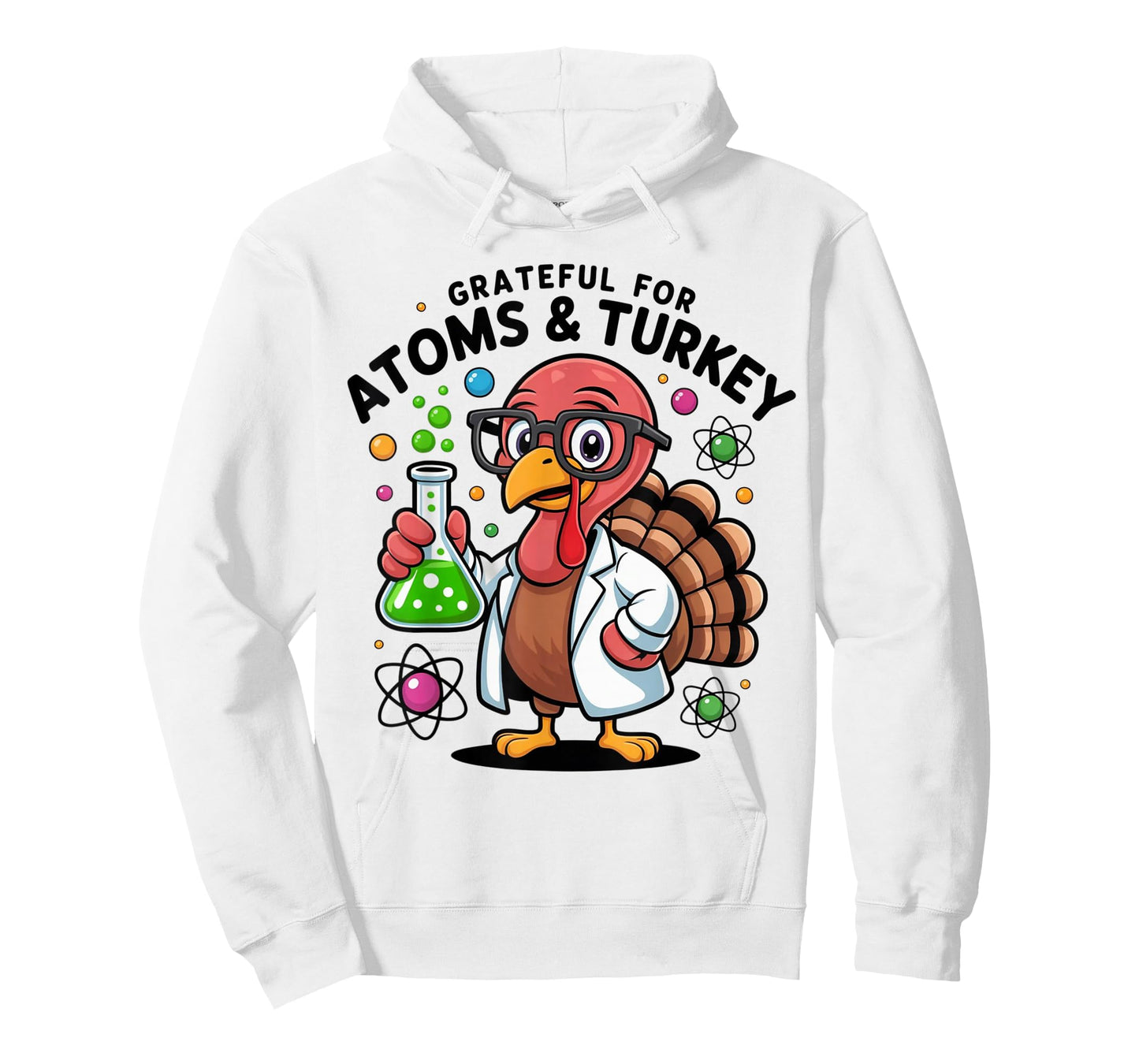 Grateful for Atoms and Turkey Funny Science Men Woman T-Shirt