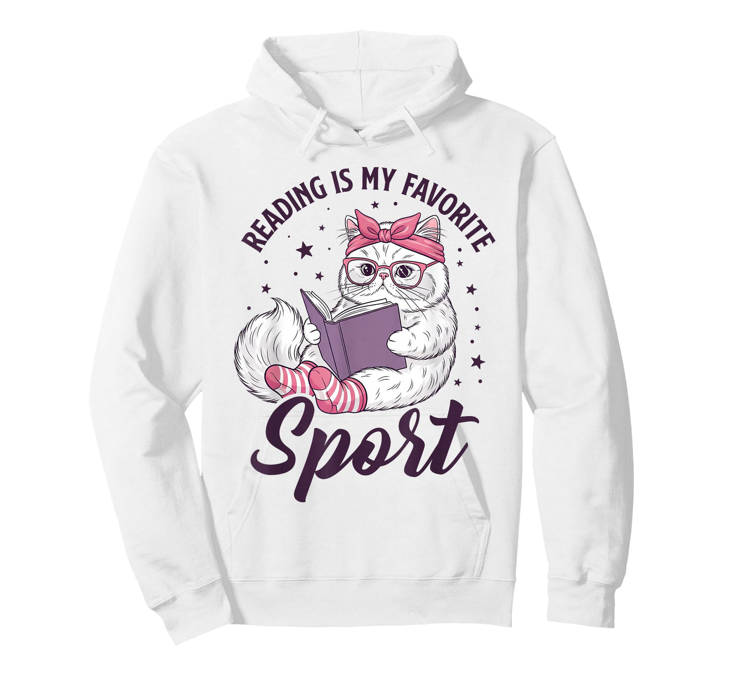 Reading is My Favorite Sport Funny Saying Cat and Book Lover T-Shirt