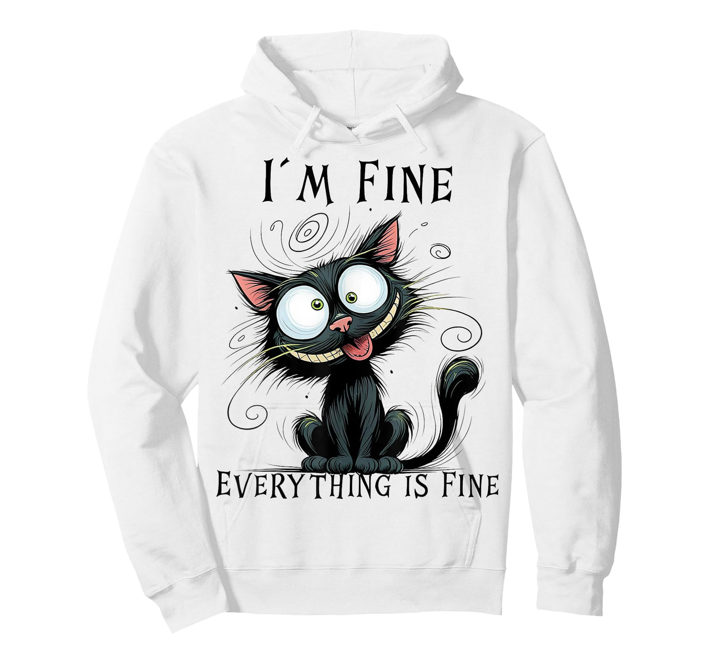 Funny Black Cat I'm Fine Everything Is Fine T-Shirt