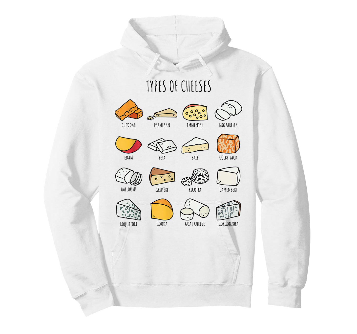 Cute Cheese Types Funny Dairy Food Lover T-Shirt