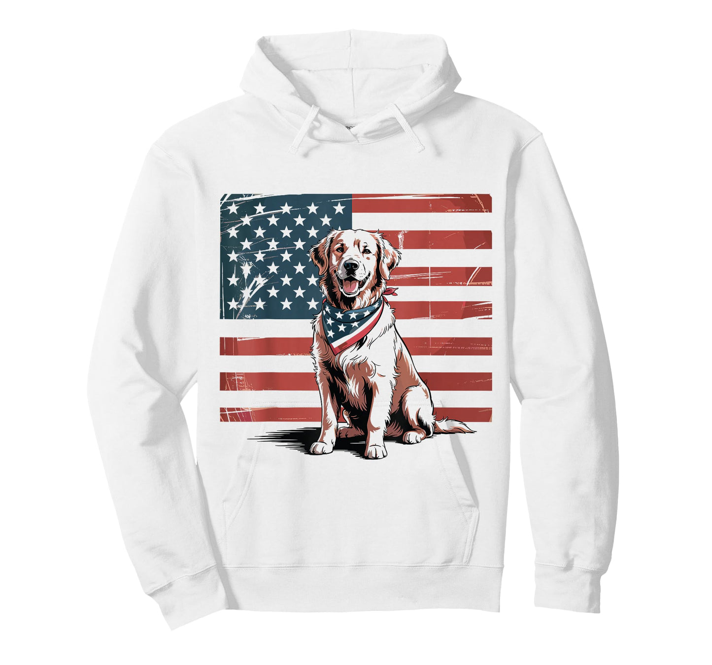 Golden Retriever 4th of July USA American Flag Patriotic T-Shirt