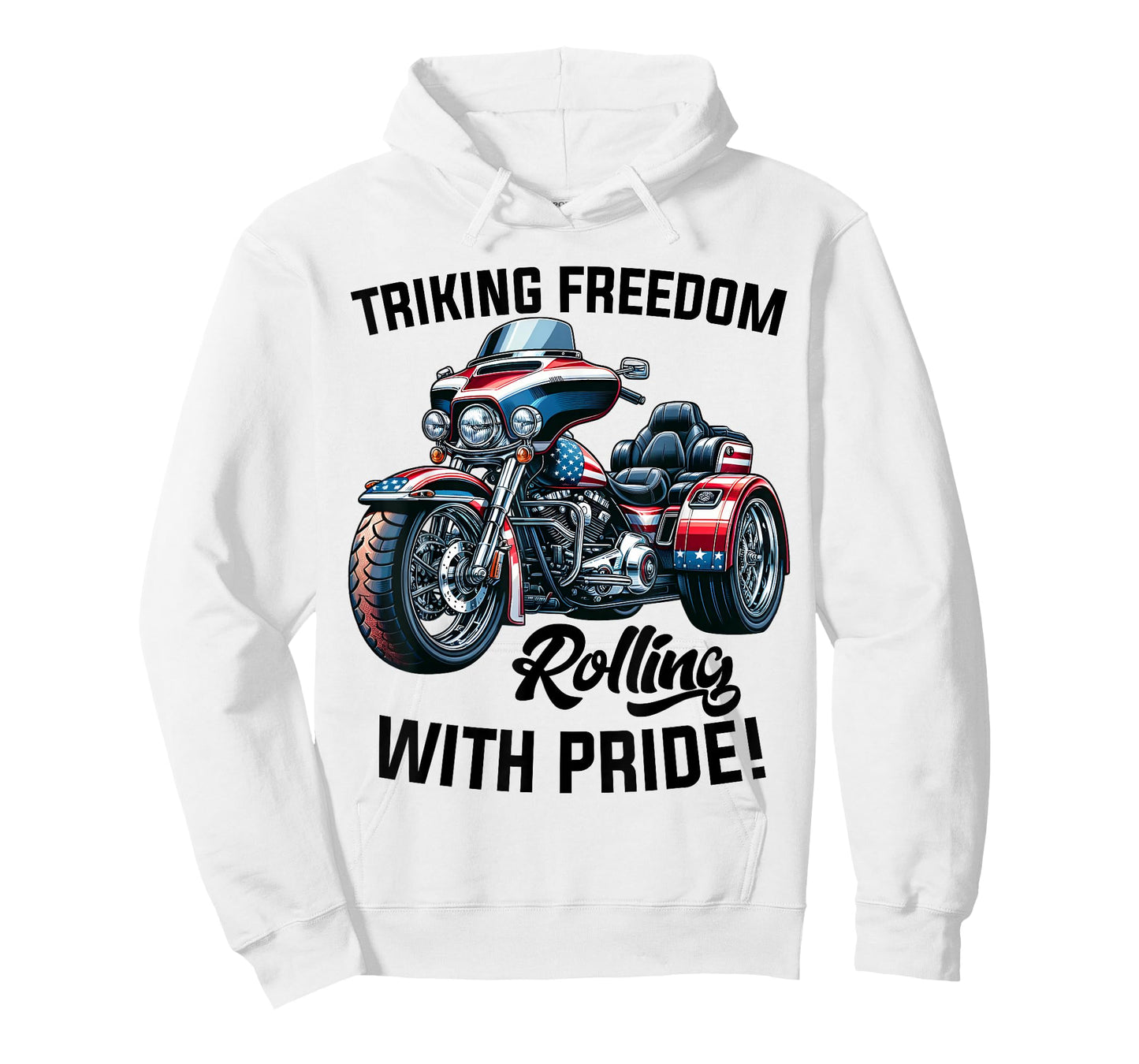 USA Trike Motorcycle Patriotic American Flag Trike Dad T-Shirt