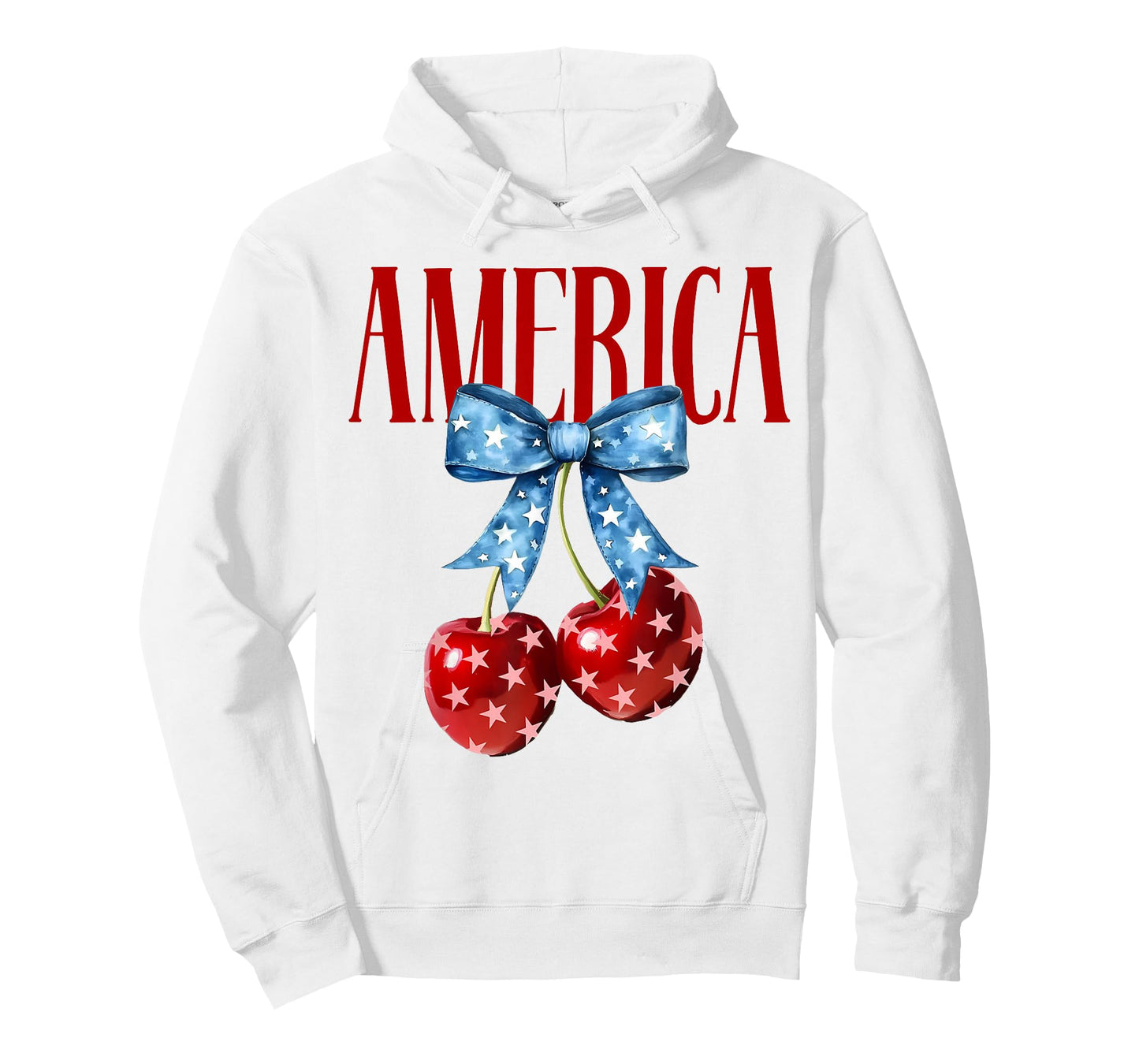 American Coquette Cherry Bow Patriotic USA Flag 4th of July T-Shirt