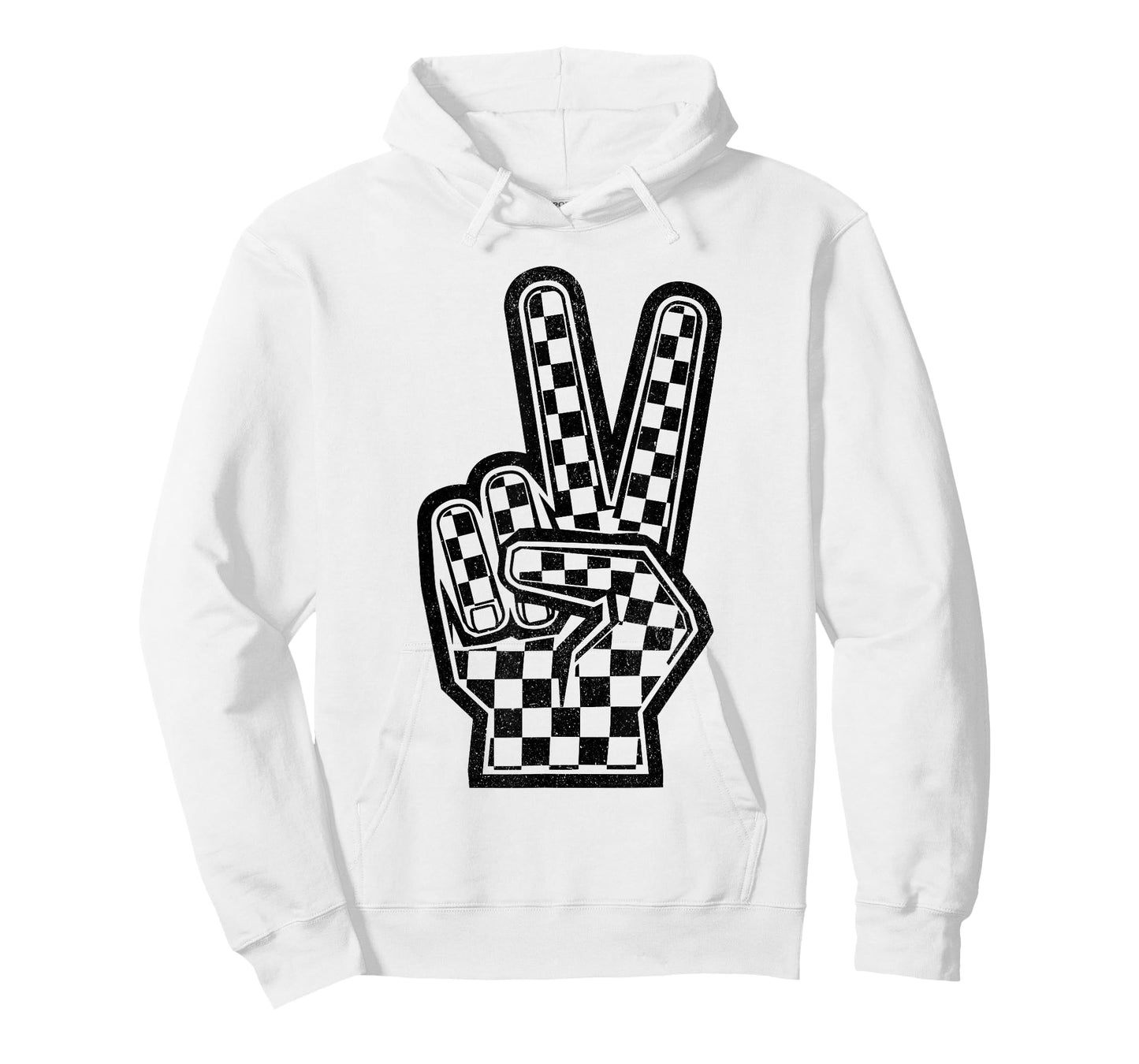 Checkered Peace Sign Shirt Vintage Racing Flag Kids Boy Girl T-Shirt