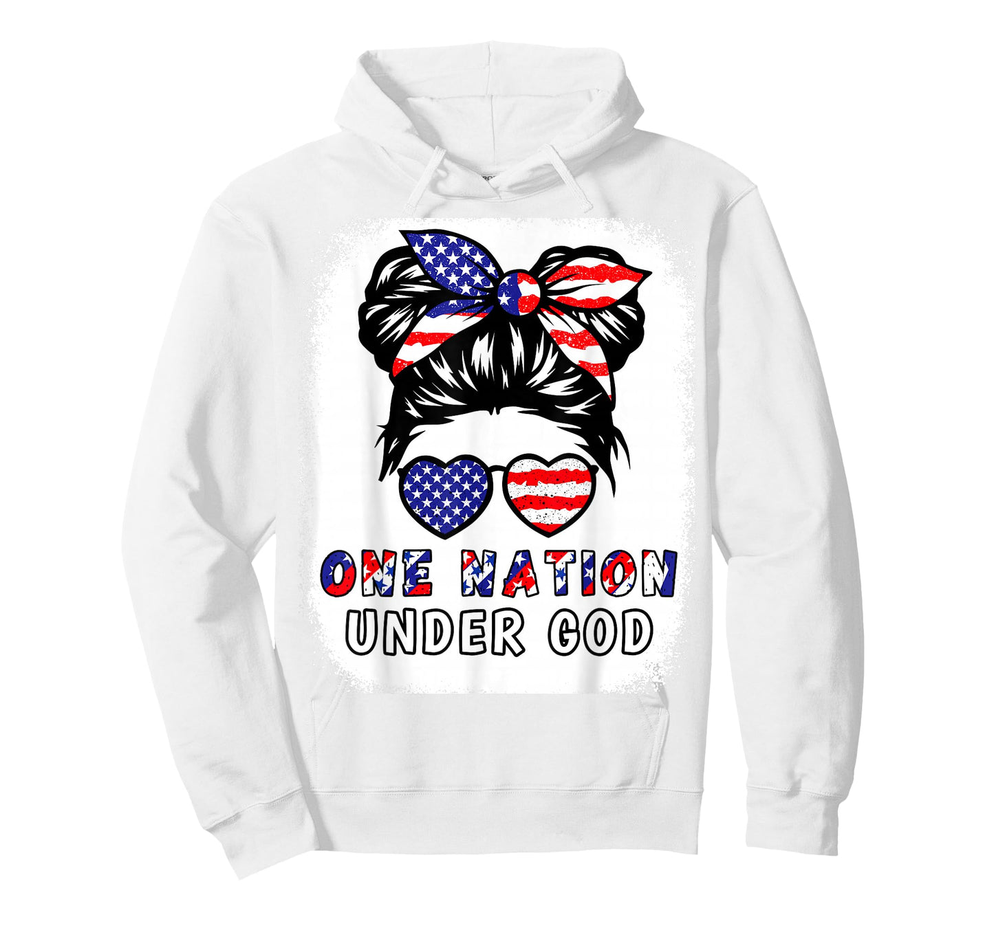 One Nation Under God Girl American Flag Patriotic Christian T-Shirt