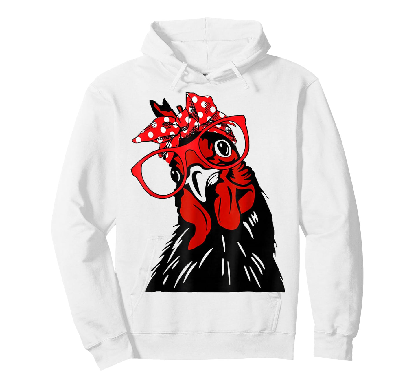 cute Women Girl Chicken With Bandana Headband and Glasses T-Shirt