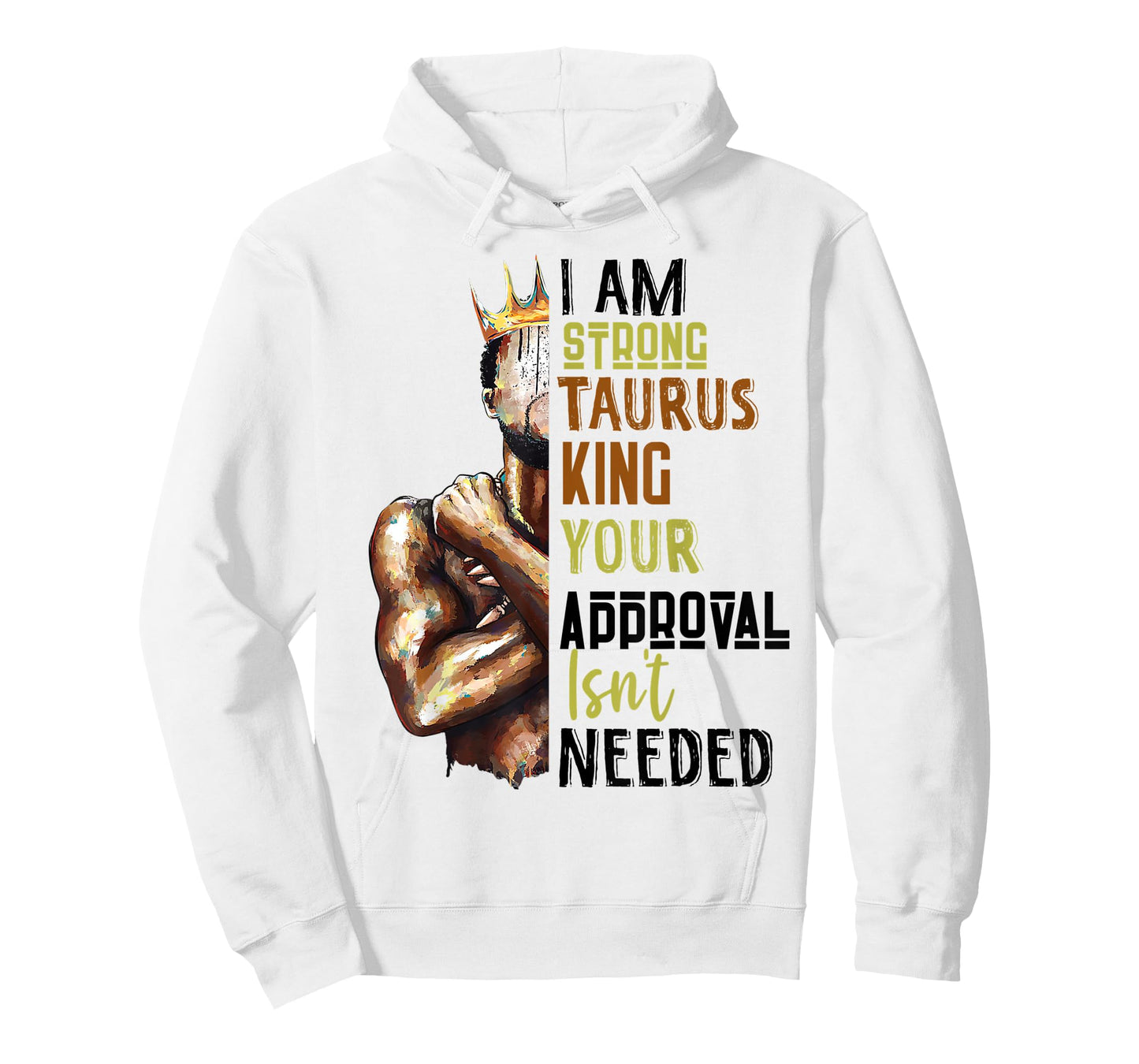 Mens Taurus King Black Man Zodiac Sign Gift Astrology Mens T-Shirt