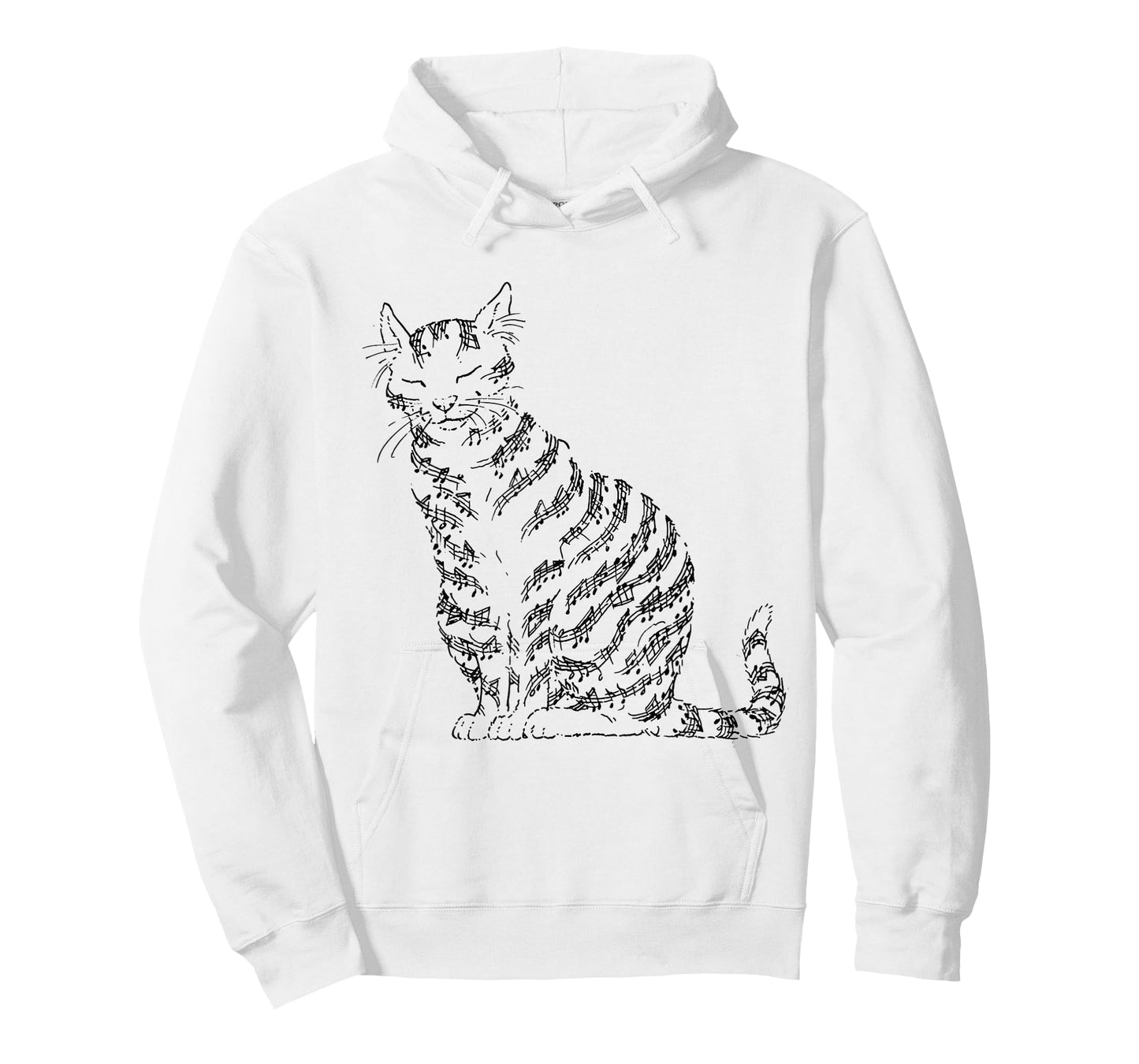 Cute Cat Kitty Playing Music Note Clef Musician Art T-Shirt
