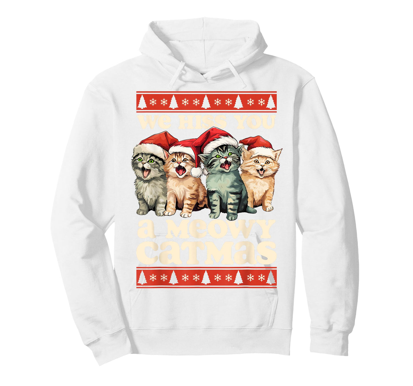 We Hiss You A Meowy Catmas Funny Cat Christmas Ugly Xmas T-Shirt for Men Women Kids