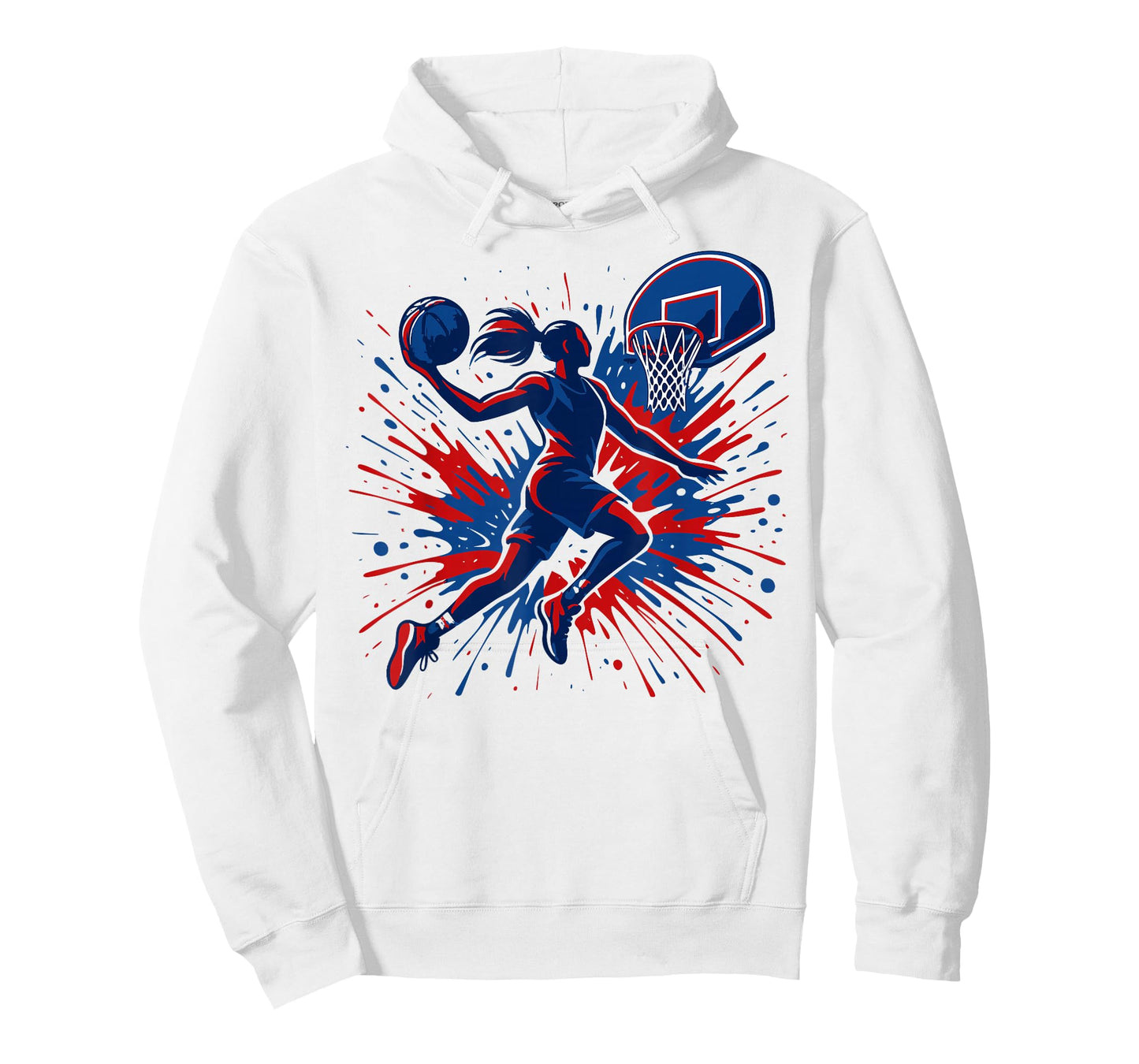 Red White Blue Basketball Color Splash USA Flag Basketball T-Shirt