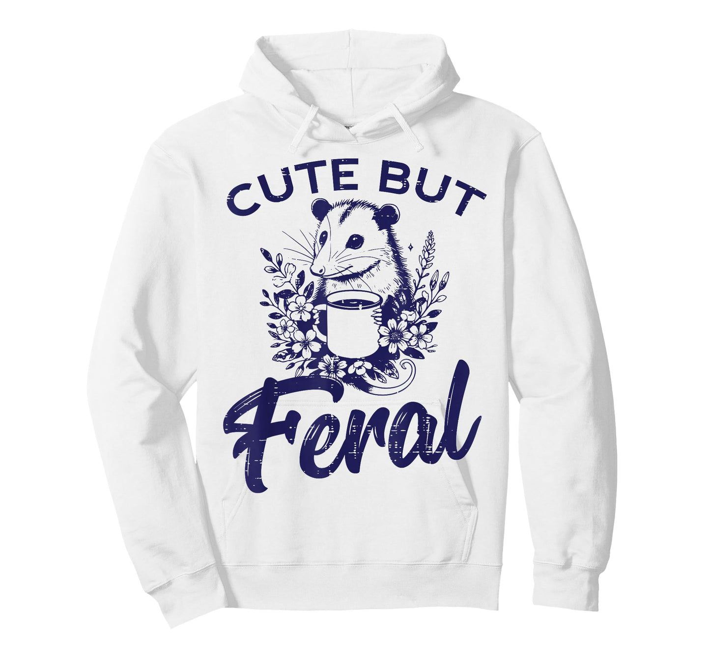 Opossum Coffee Cute But Feral Funny Possum Humor Women Men T-Shirt