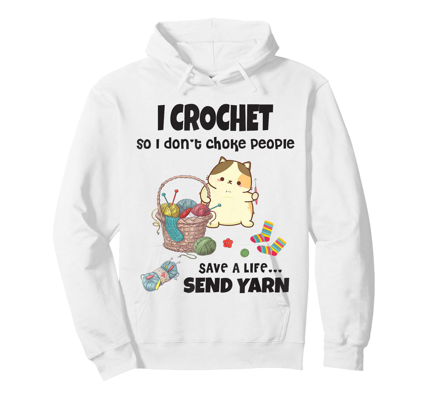 Funny Cute Cat with Crochet And Knitting Yarn Mess for Girls T-Shirt